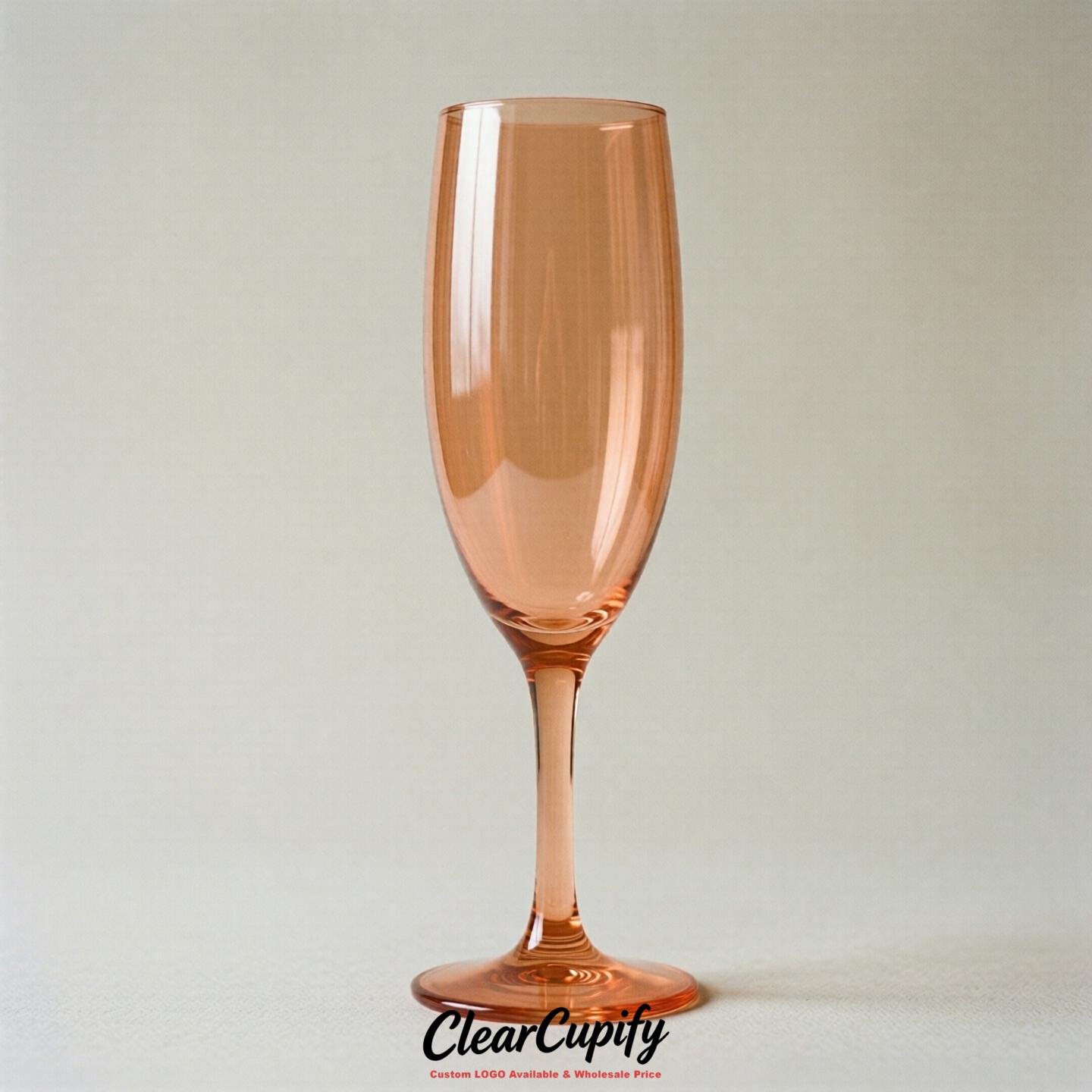 Apricot Clear Champagne Flutes - Wholesale 5oz/6oz/7oz Acrylic Champagne Glasses