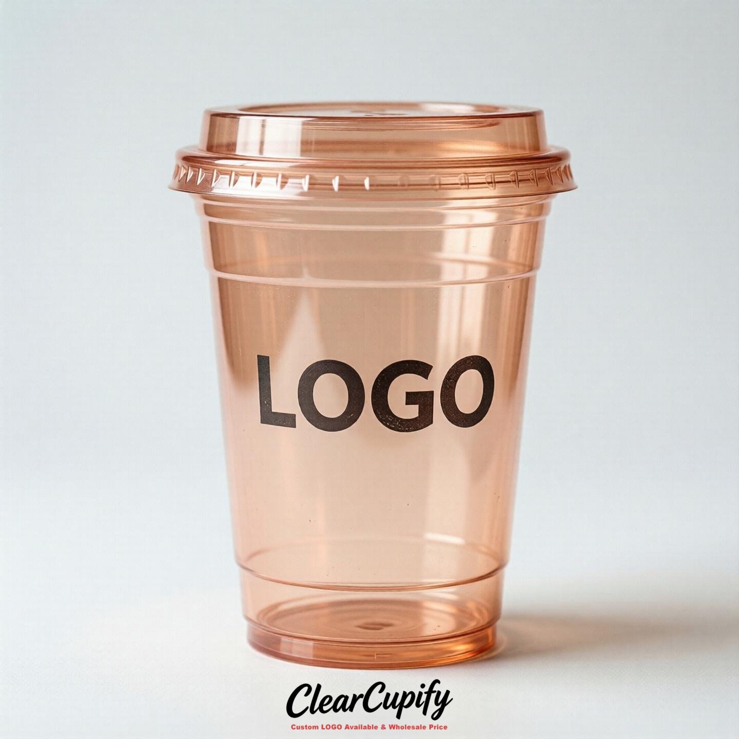 Apricot Clear Plastic Cups with Custom Logo 12oz / 16oz / 20oz / 24oz / 32oz