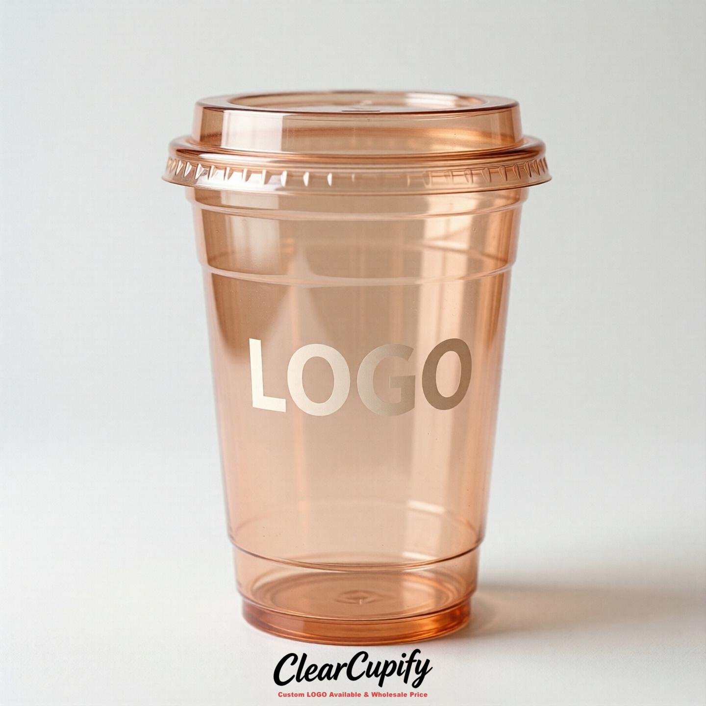 Apricot Clear Plastic Cups with Custom Logo 12oz / 16oz / 20oz / 24oz / 32oz