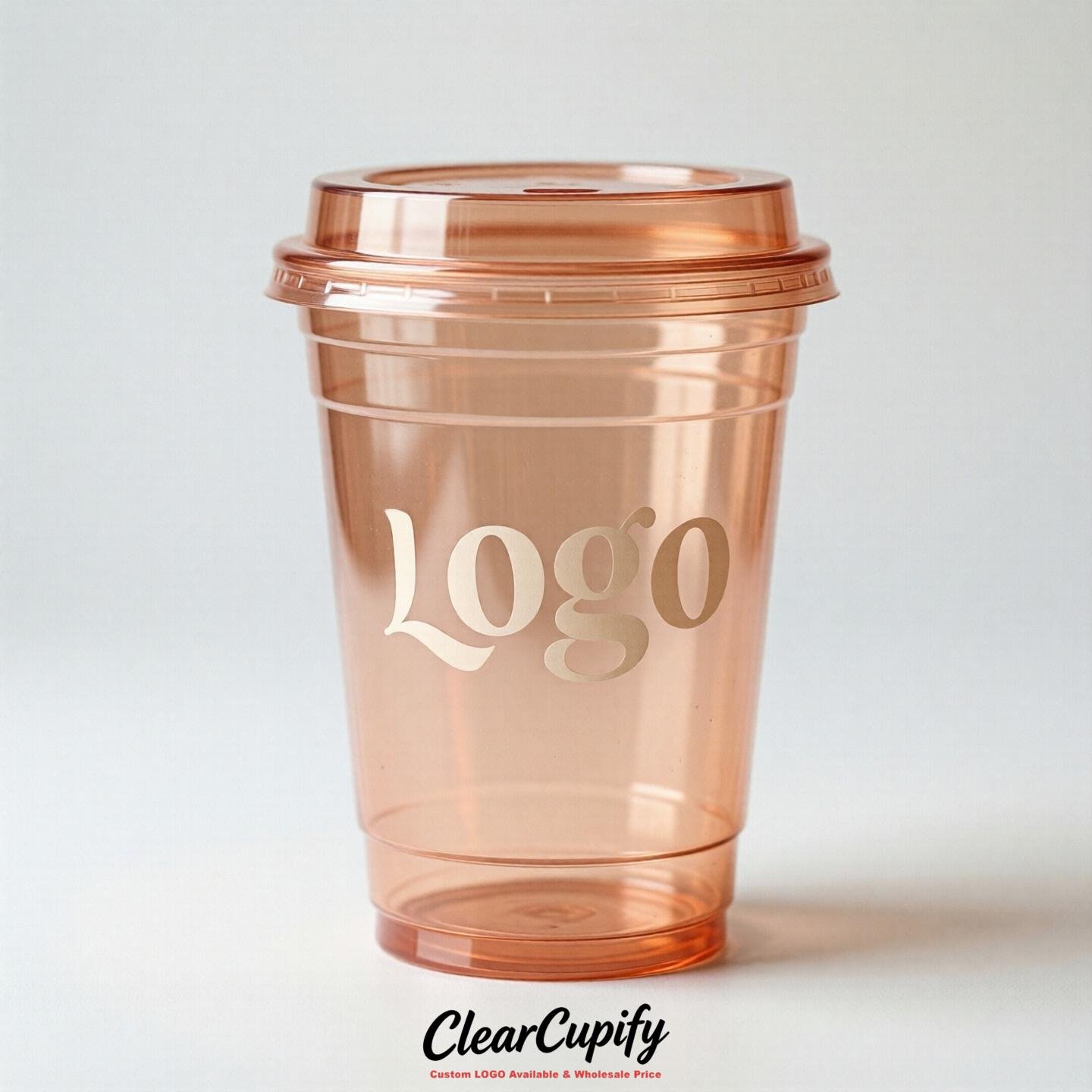 Apricot Clear Plastic Cups with Custom Logo 12oz / 16oz / 20oz / 24oz / 32oz