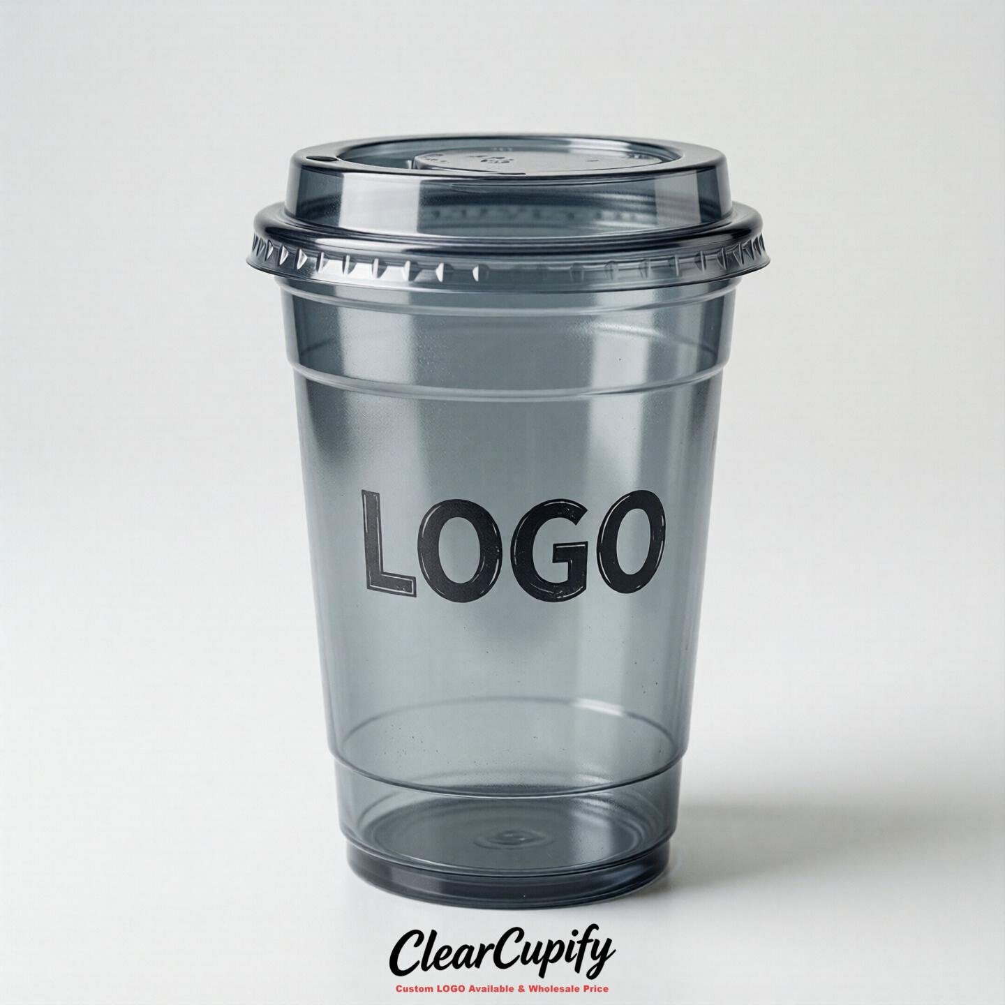 Aurora Gray Clear Plastic Cups with Custom Logo 12oz / 16oz / 20oz / 24oz / 32oz