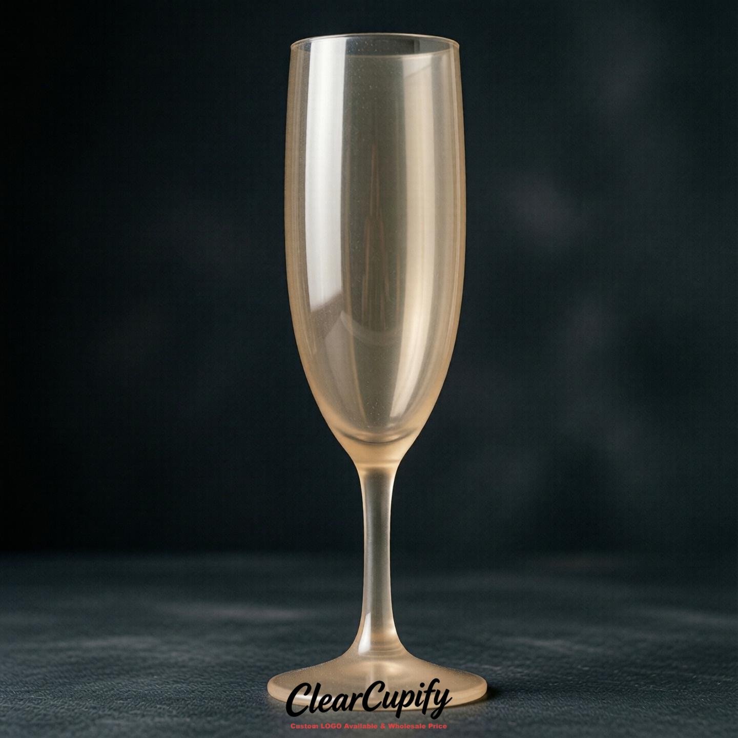 Beige Clear Champagne Flutes - Wholesale 5oz/6oz/7oz Acrylic Champagne Glasses