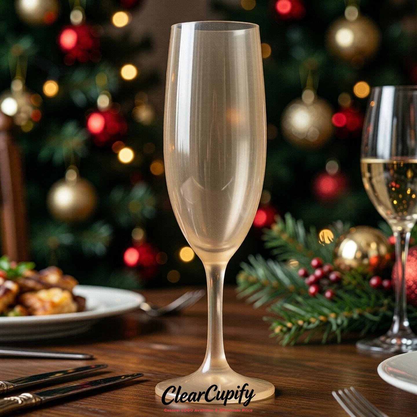 Beige Clear Champagne Flutes - Wholesale 5oz/6oz/7oz Acrylic Champagne Glasses