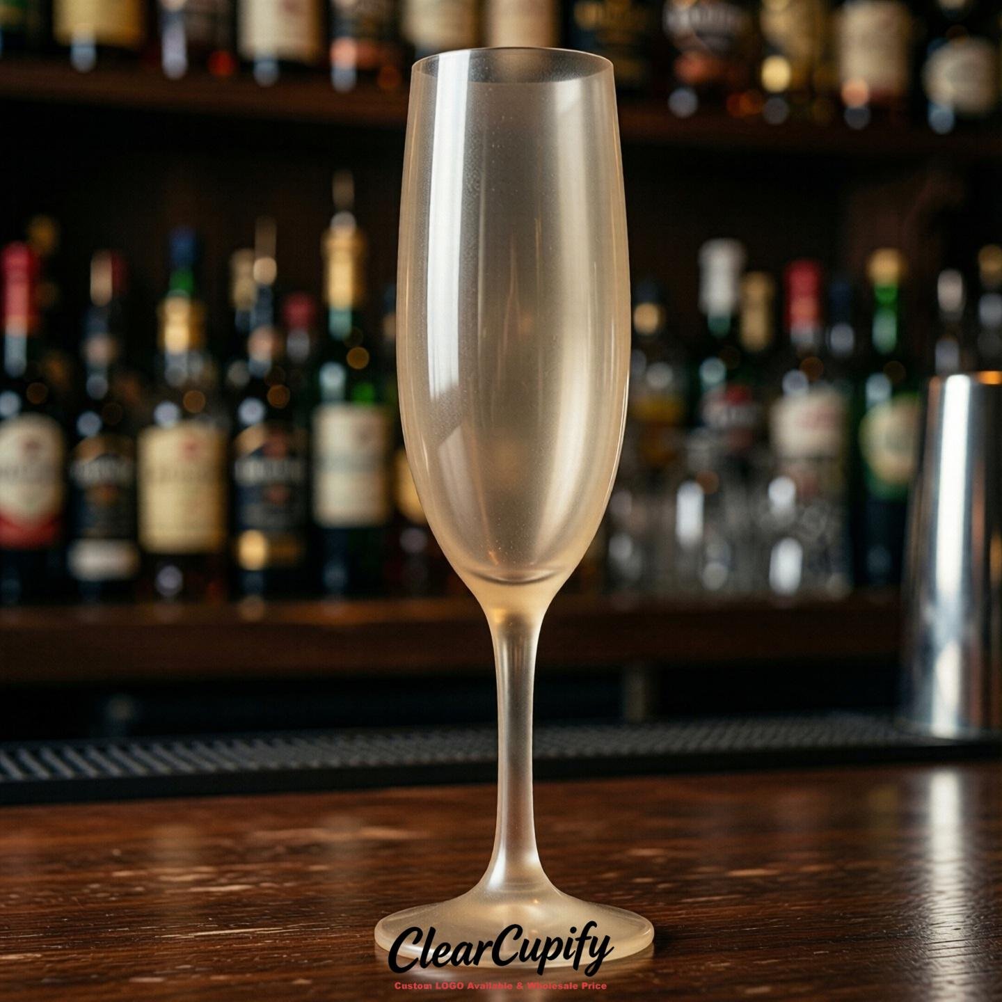 Beige Clear Champagne Flutes - Wholesale 5oz/6oz/7oz Acrylic Champagne Glasses