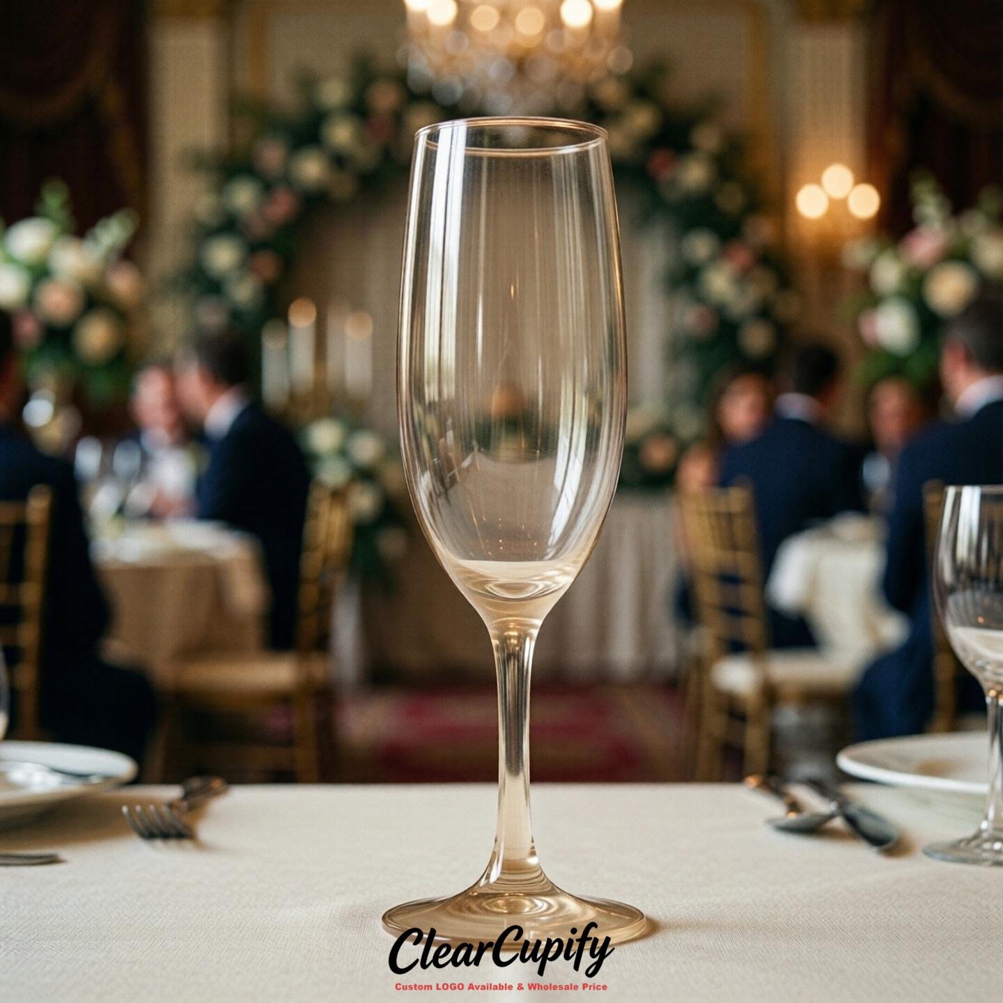 Beige Clear Champagne Flutes - Wholesale 5oz/6oz/7oz Acrylic Champagne Glasses