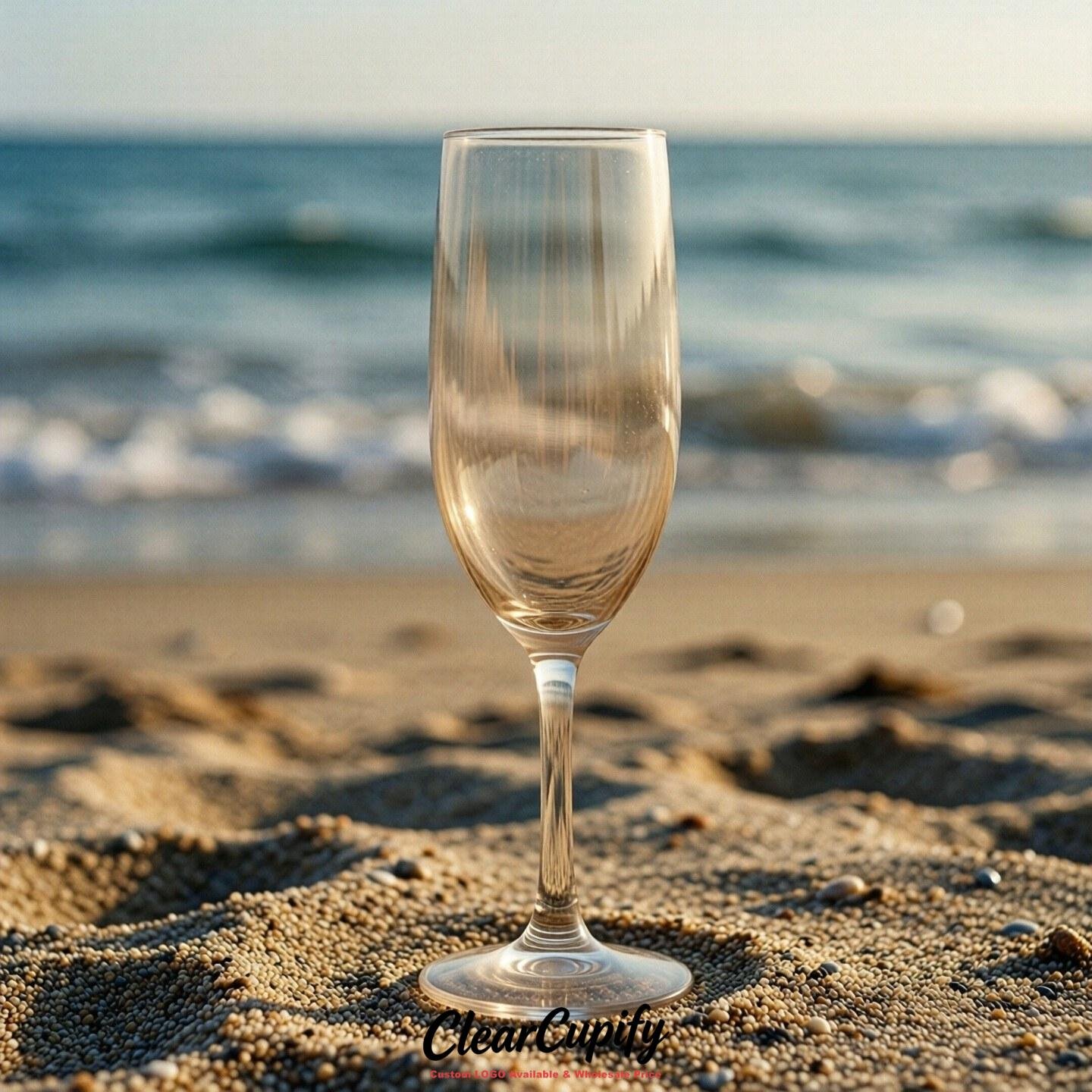 Beige Clear Champagne Flutes - Wholesale 5oz/6oz/7oz Acrylic Champagne Glasses