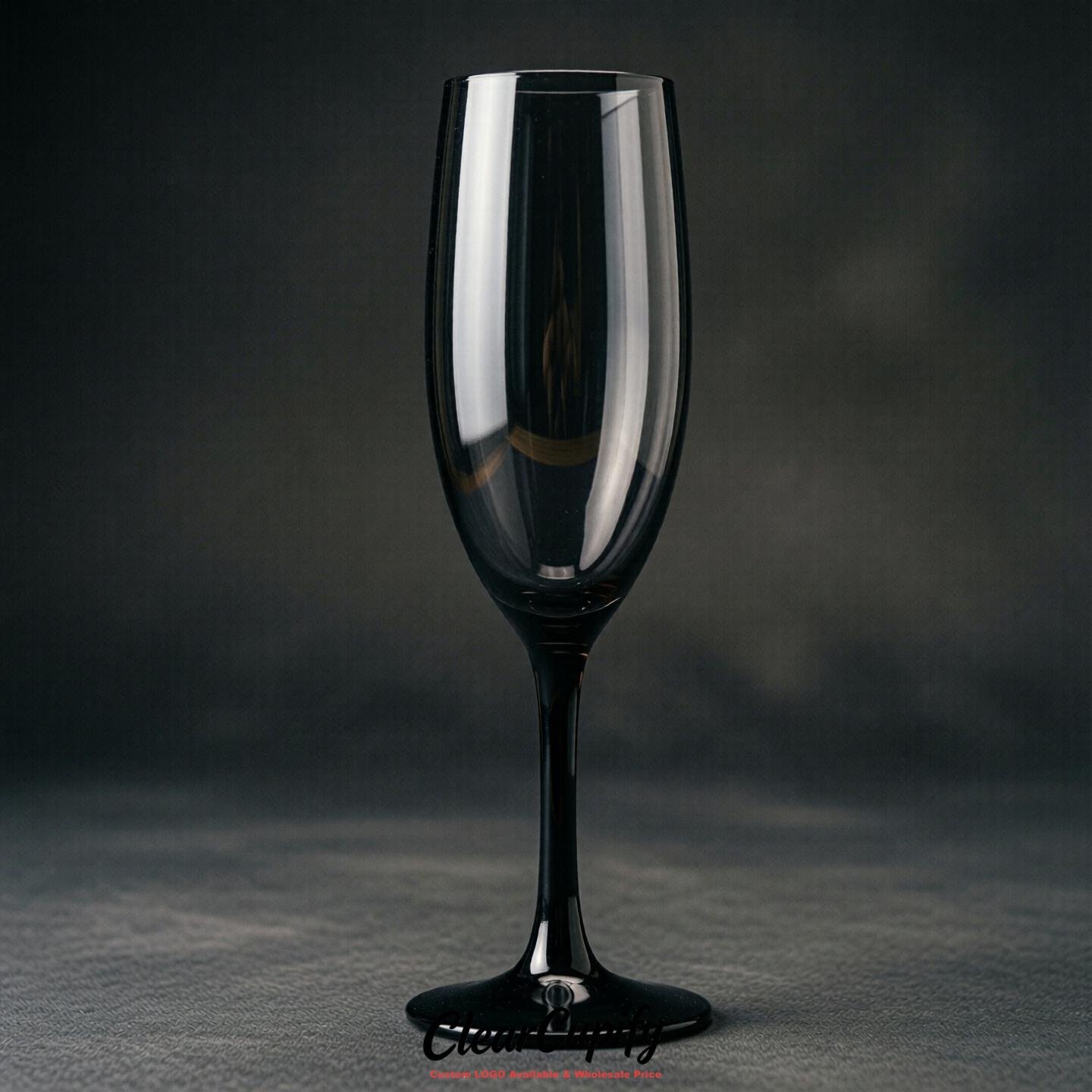 Black Clear Champagne Flutes - Wholesale 5oz/6oz/7oz Acrylic Champagne Glasses