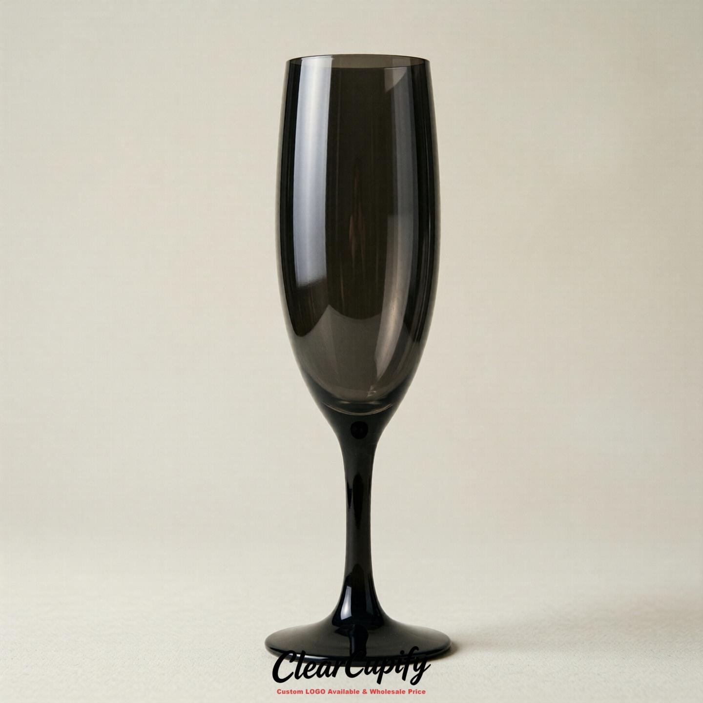 Black Clear Champagne Flutes - Wholesale 5oz/6oz/7oz Acrylic Champagne Glasses