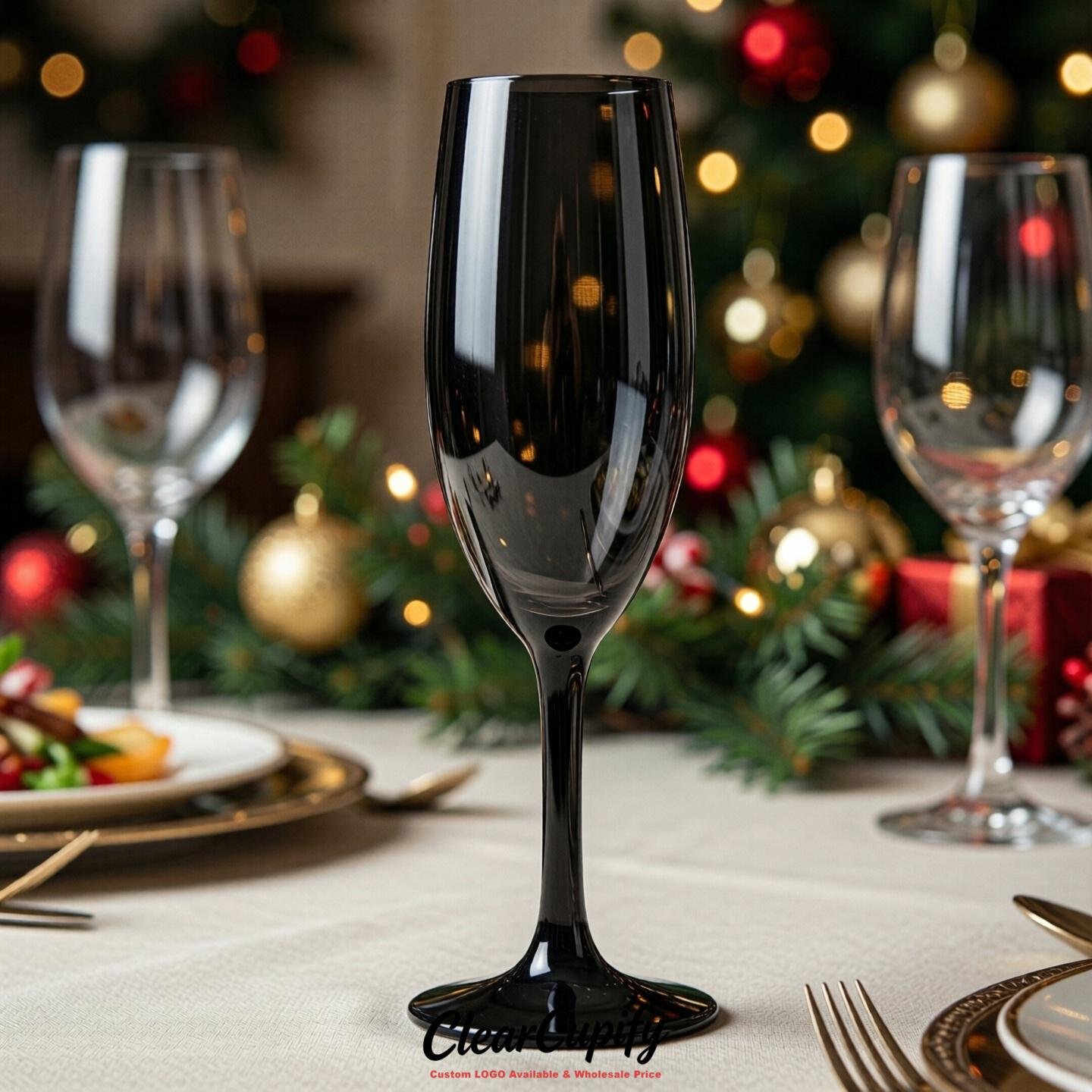 Black Clear Champagne Flutes - Wholesale 5oz/6oz/7oz Acrylic Champagne Glasses