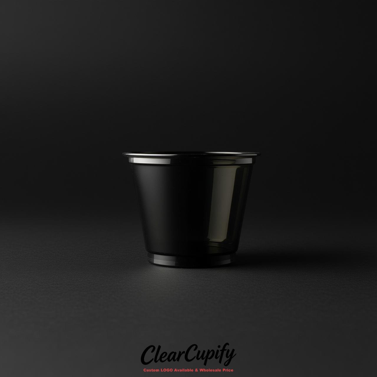 Black Clear Plastic Ice Cream Cups Wholesale with Custom Logo
