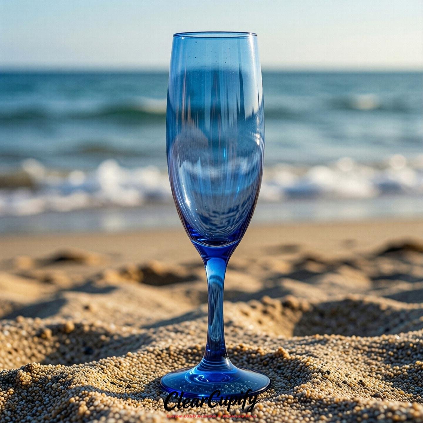 Blue Clear Champagne Flutes - Wholesale 5oz/6oz/7oz Acrylic Champagne Glasses