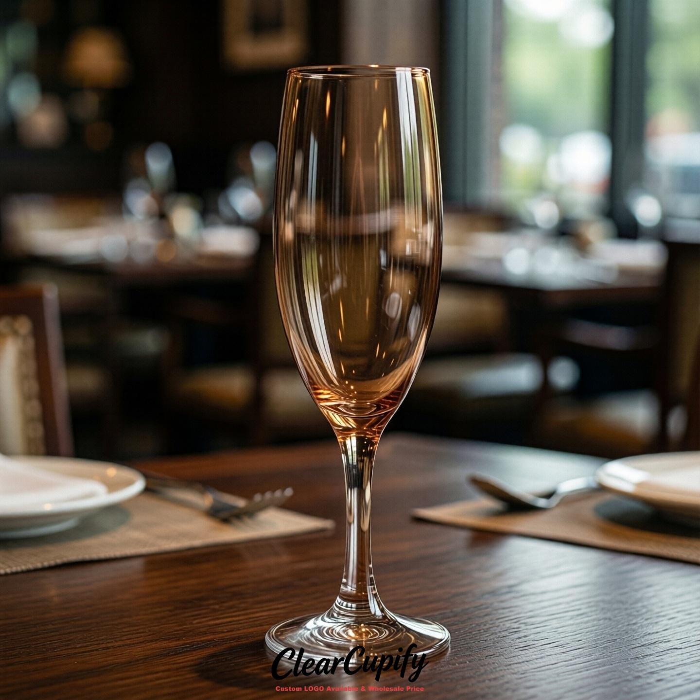 Bronze Clear Champagne Flutes - Wholesale 5oz/6oz/7oz Acrylic Champagne Glasses