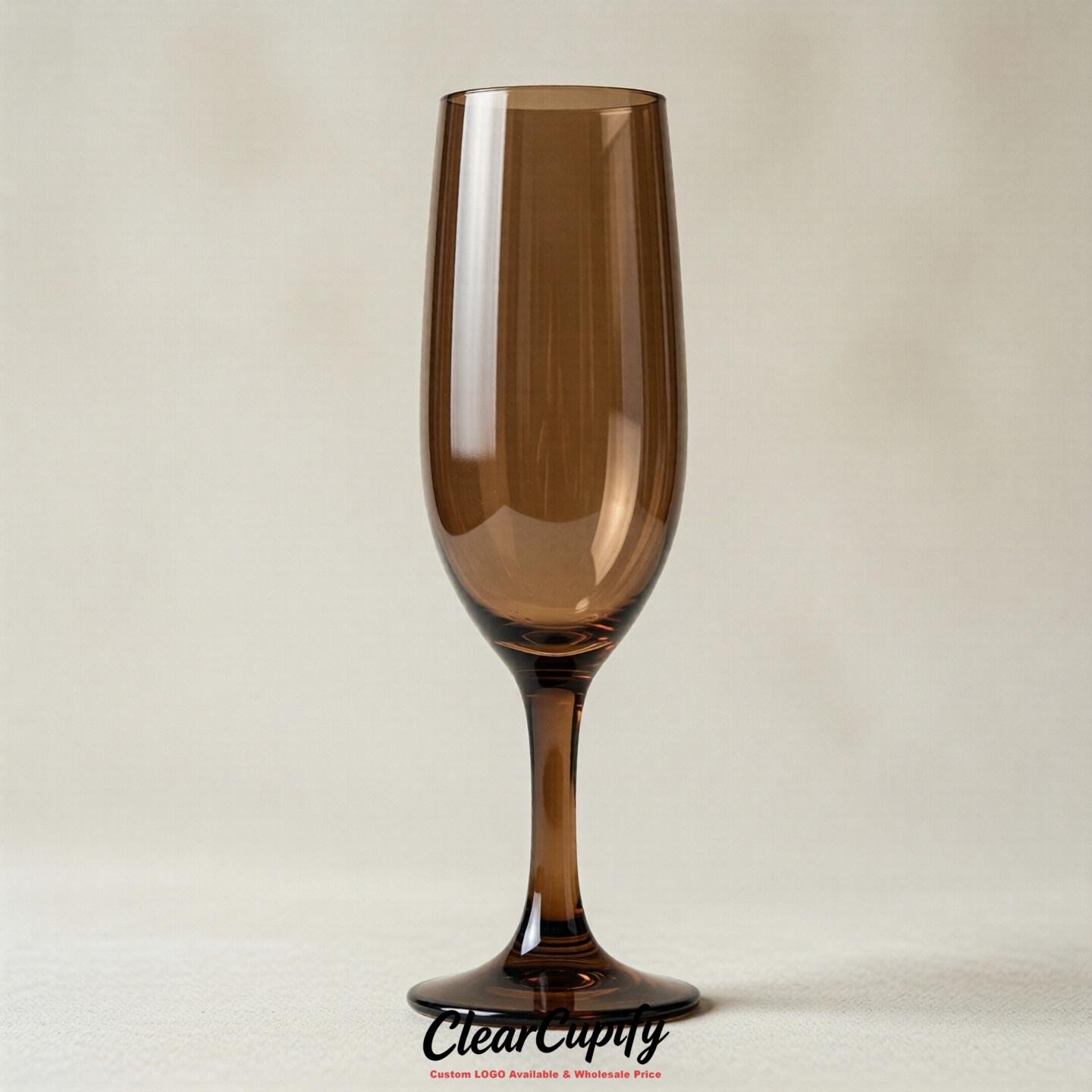 Brown Clear Champagne Flutes - Wholesale 5oz/6oz/7oz Acrylic Champagne Glasses