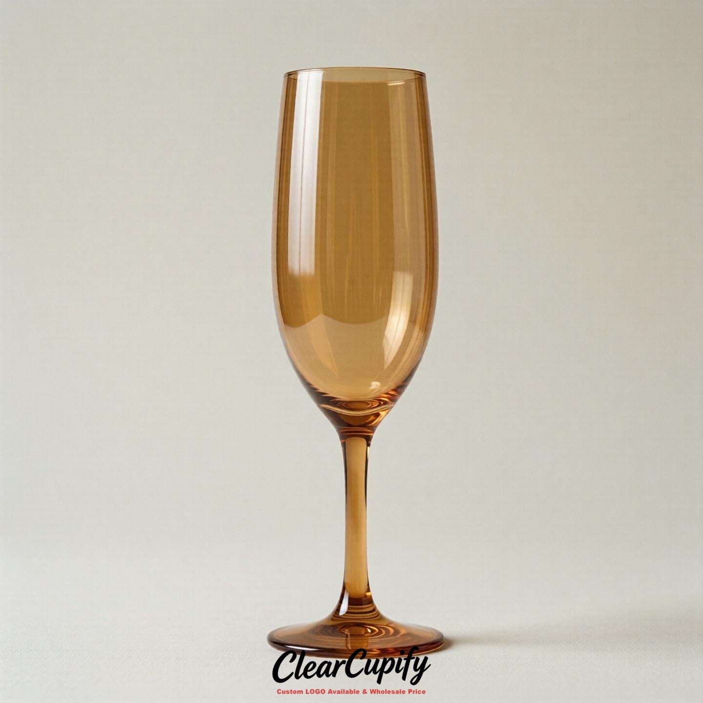 Caramel Clear Champagne Flutes - Wholesale 5oz/6oz/7oz Acrylic Champagne Glasses