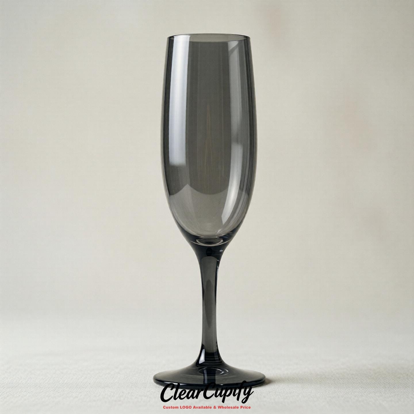 Charcoal Clear Champagne Flutes - Wholesale 5oz/6oz/7oz Acrylic Champagne Glasses