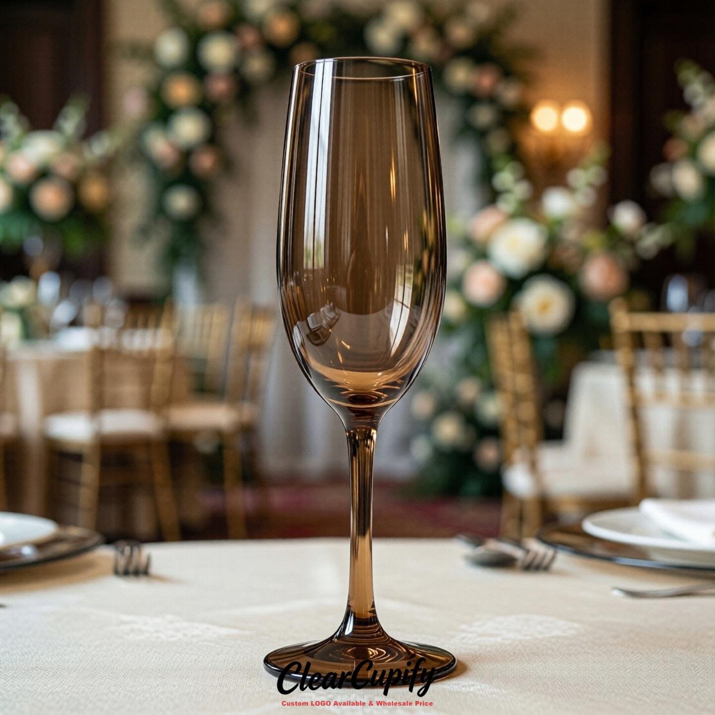 Coffee Clear Champagne Flutes - Wholesale 5oz/6oz/7oz Acrylic Champagne Glasses