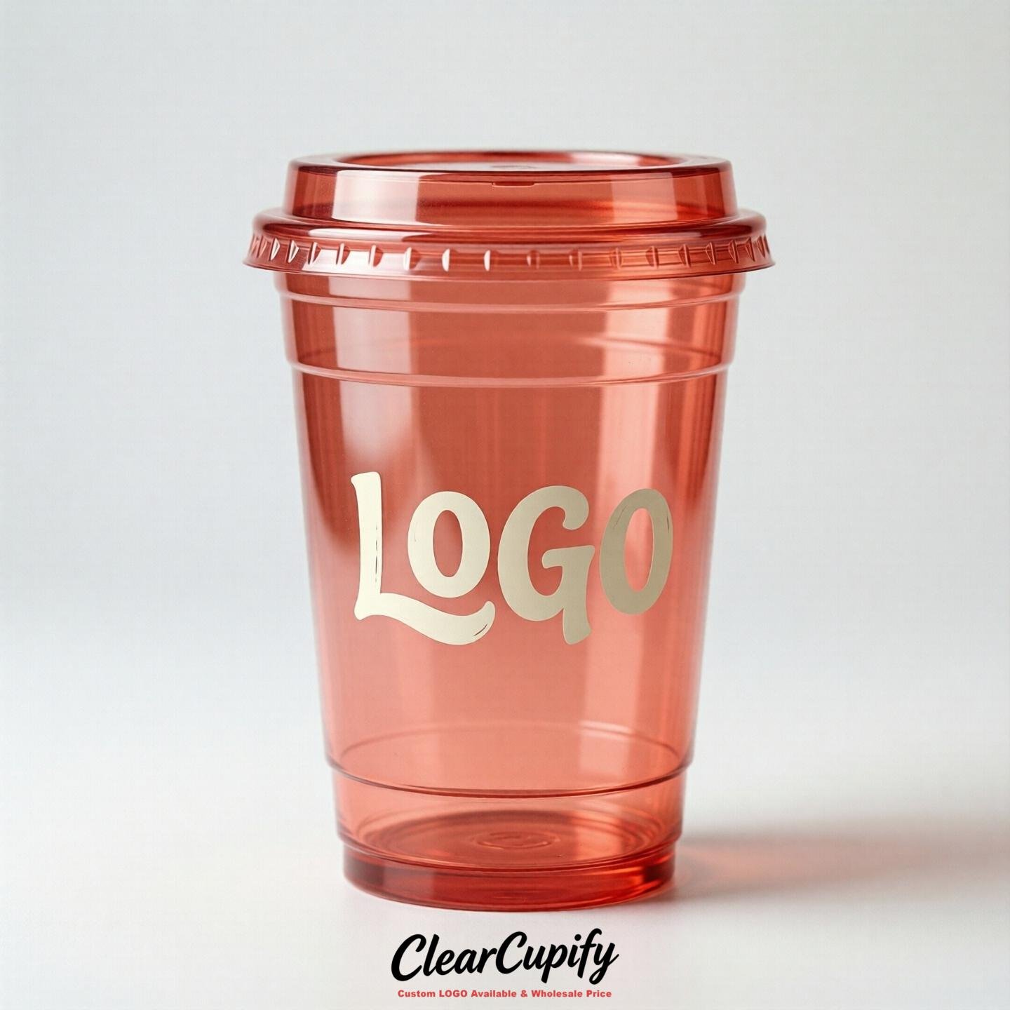 Coral Clear Plastic Cups with Custom Logo 12oz / 16oz / 20oz / 24oz / 32oz Coral Clear Plastic Cups with Custom Logo 12oz / 16oz / 20oz / 24oz / 32oz