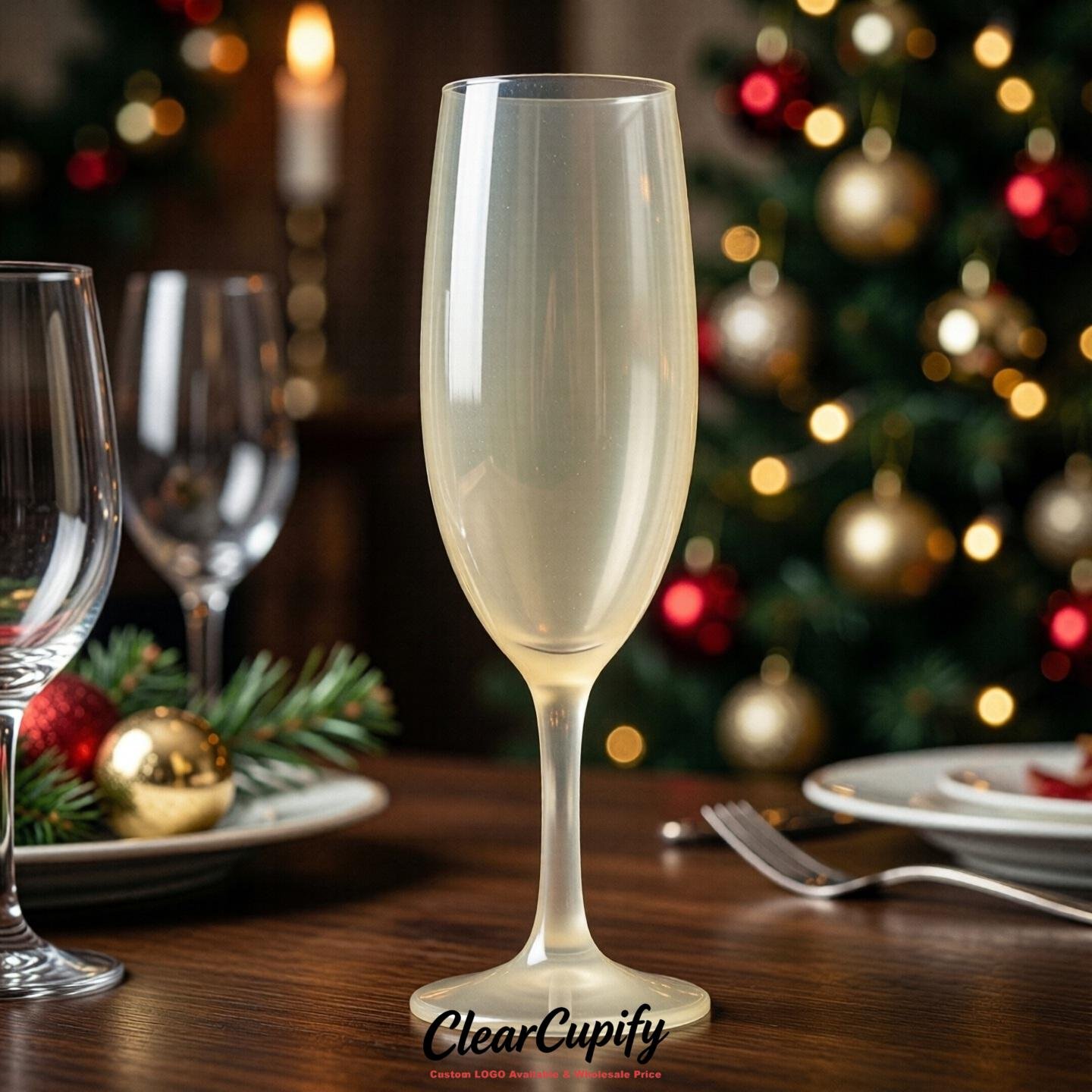 Cream Clear Champagne Flutes - Wholesale 5oz/6oz/7oz Acrylic Champagne Glasses