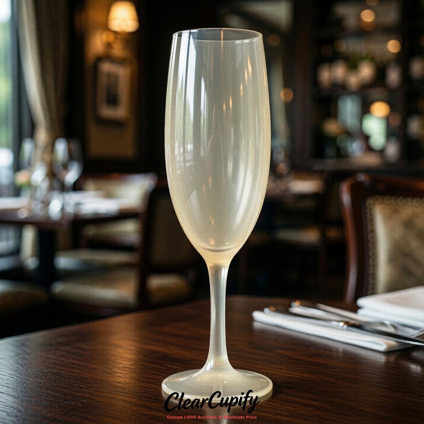 Cream Clear Champagne Flutes - Wholesale 5oz/6oz/7oz Acrylic Champagne Glasses
