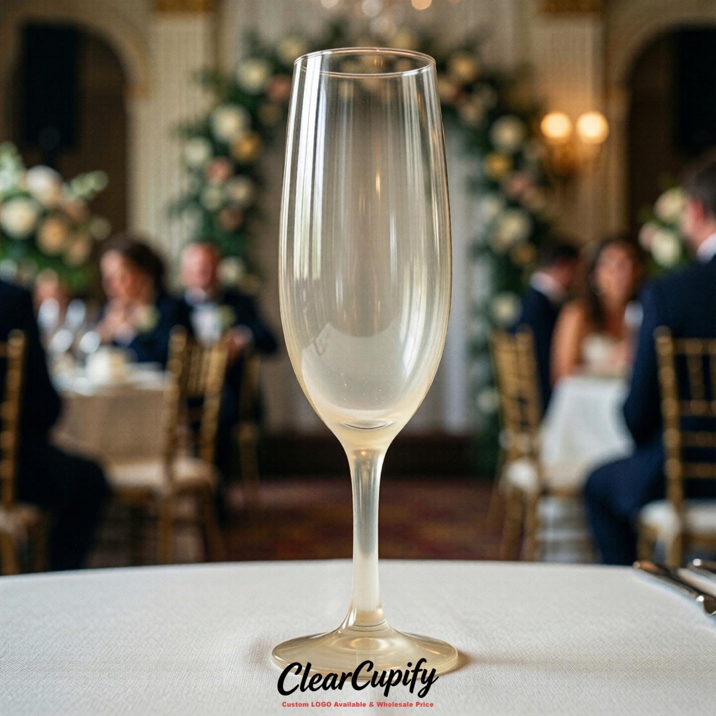 Cream Clear Champagne Flutes - Wholesale 5oz/6oz/7oz Acrylic Champagne Glasses