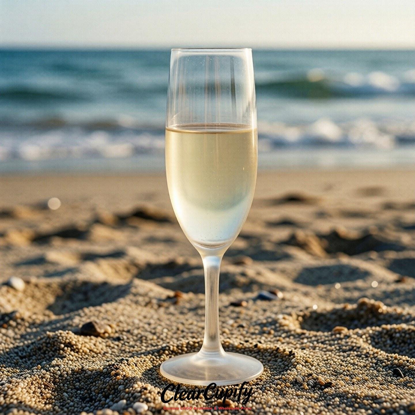 Cream Clear Champagne Flutes - Wholesale 5oz/6oz/7oz Acrylic Champagne Glasses