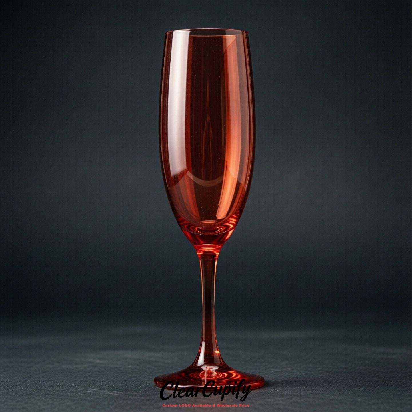 Crimson Clear Champagne Flutes - Wholesale 5oz/6oz/7oz Acrylic Champagne Glasses