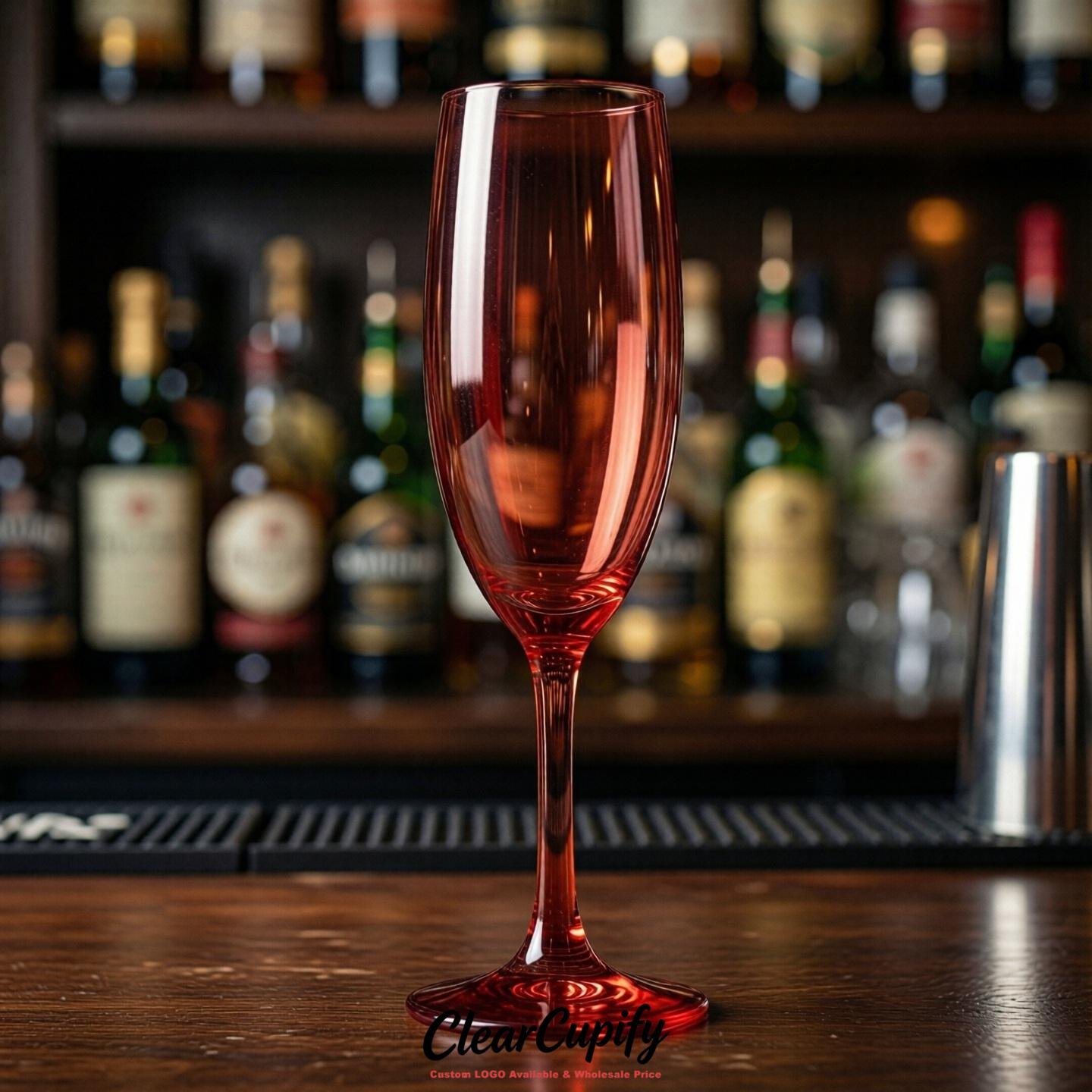 Crimson Clear Champagne Flutes - Wholesale 5oz/6oz/7oz Acrylic Champagne Glasses