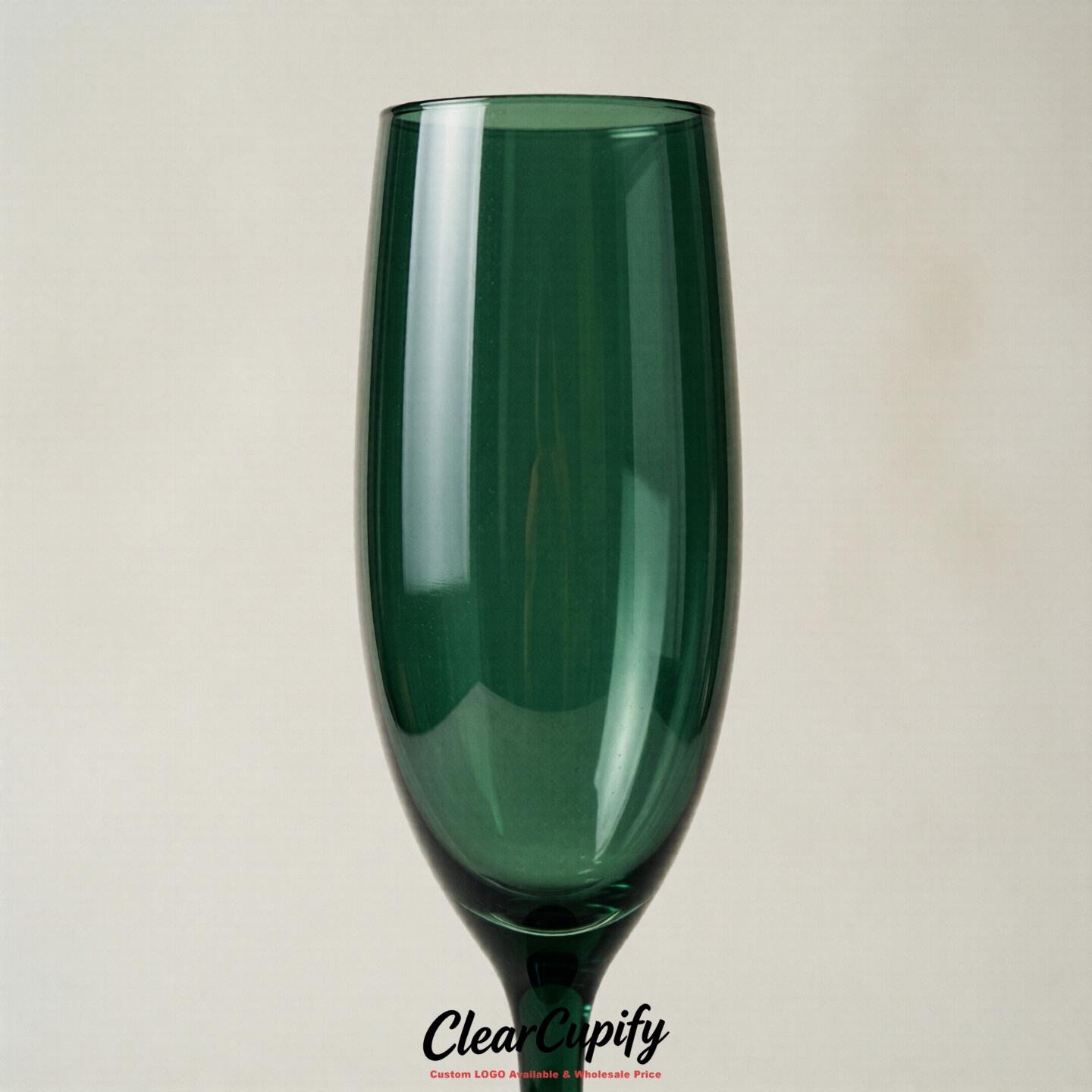 Dark Green Clear Champagne Flutes - Wholesale 5oz/6oz/7oz Acrylic Champagne Glasses