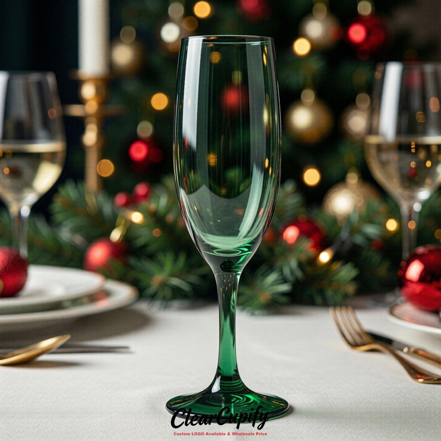 Forest Green Clear Champagne Flutes - Wholesale 5oz/6oz/7oz Acrylic Champagne Glasses