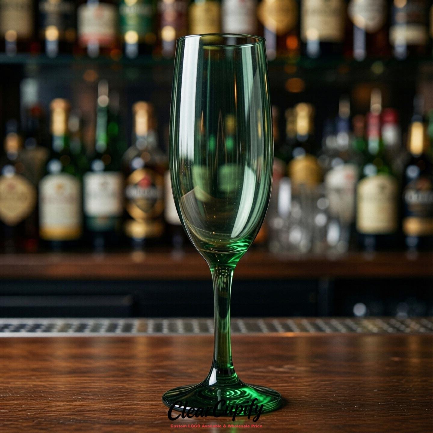 Forest Green Clear Champagne Flutes - Wholesale 5oz/6oz/7oz Acrylic Champagne Glasses