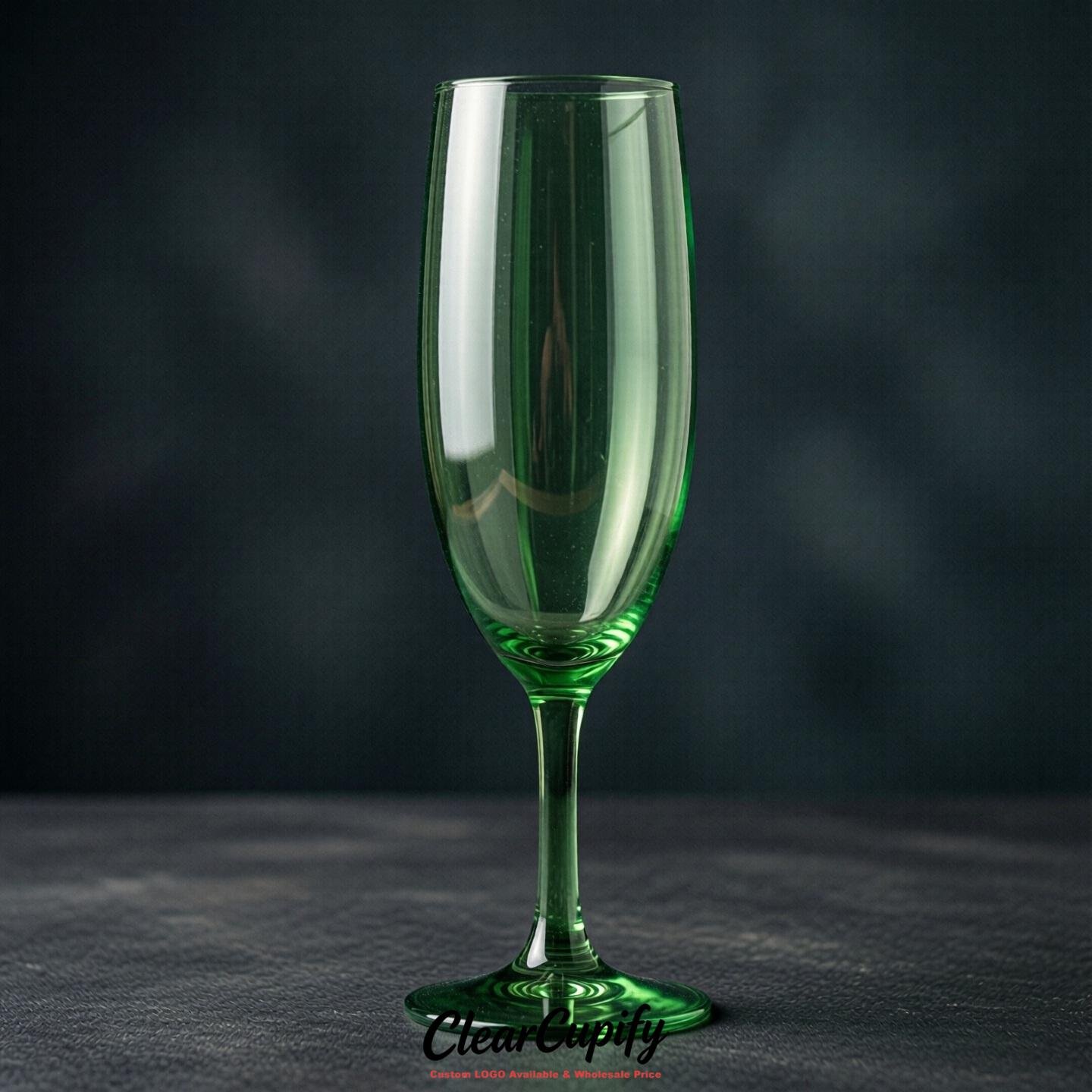 Green Clear Champagne Flutes - Wholesale 5oz/6oz/7oz Acrylic Champagne Glasses