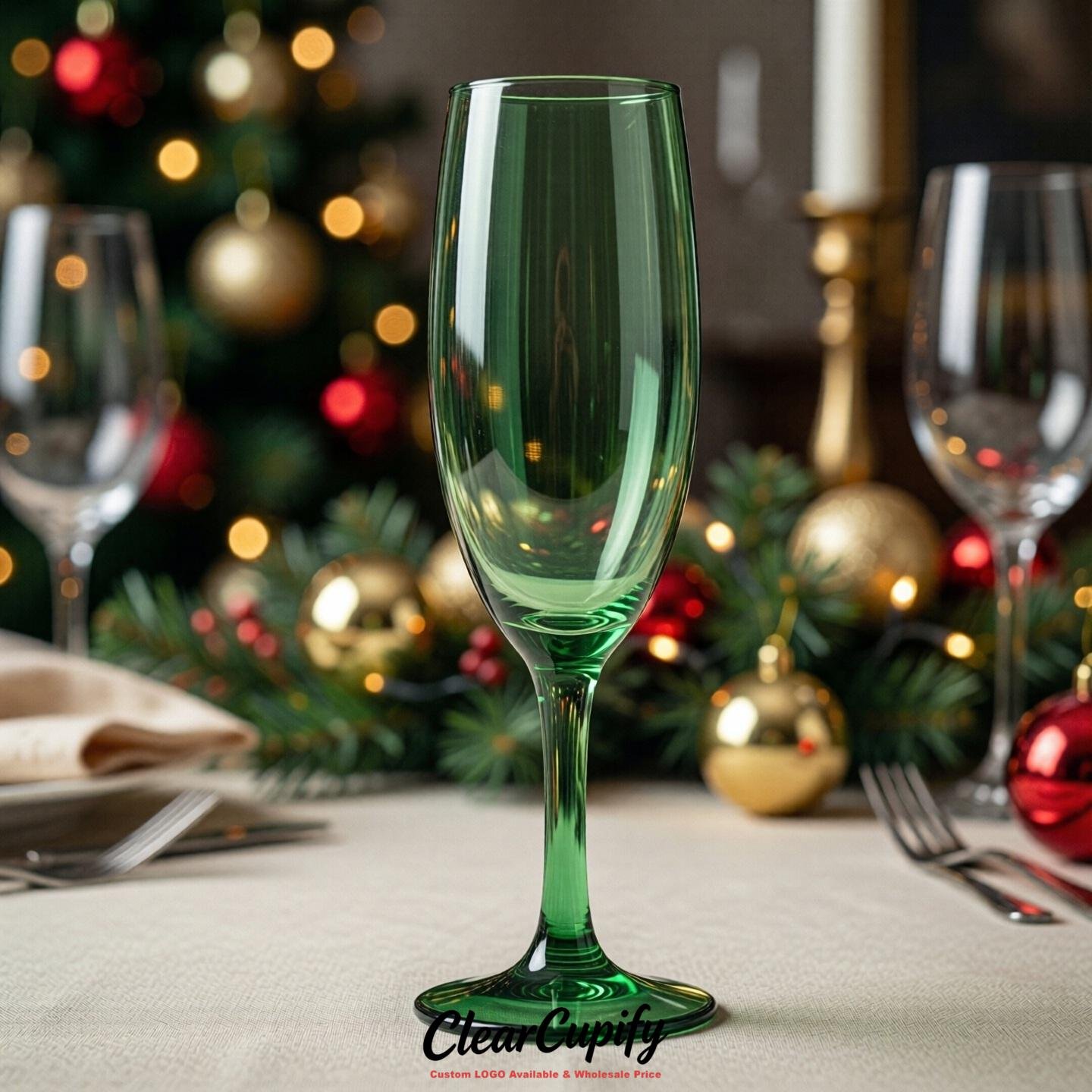 Green Clear Champagne Flutes - Wholesale 5oz/6oz/7oz Acrylic Champagne Glasses