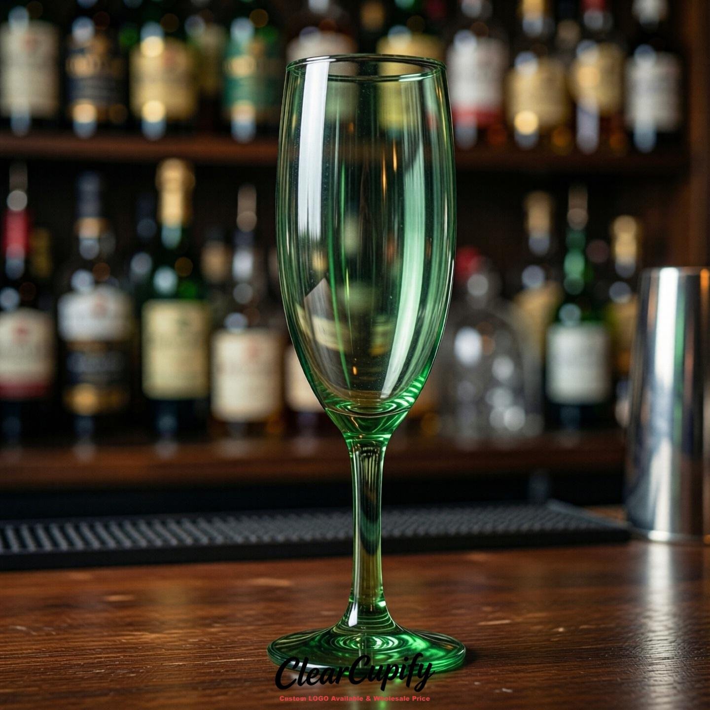 Green Clear Champagne Flutes - Wholesale 5oz/6oz/7oz Acrylic Champagne Glasses