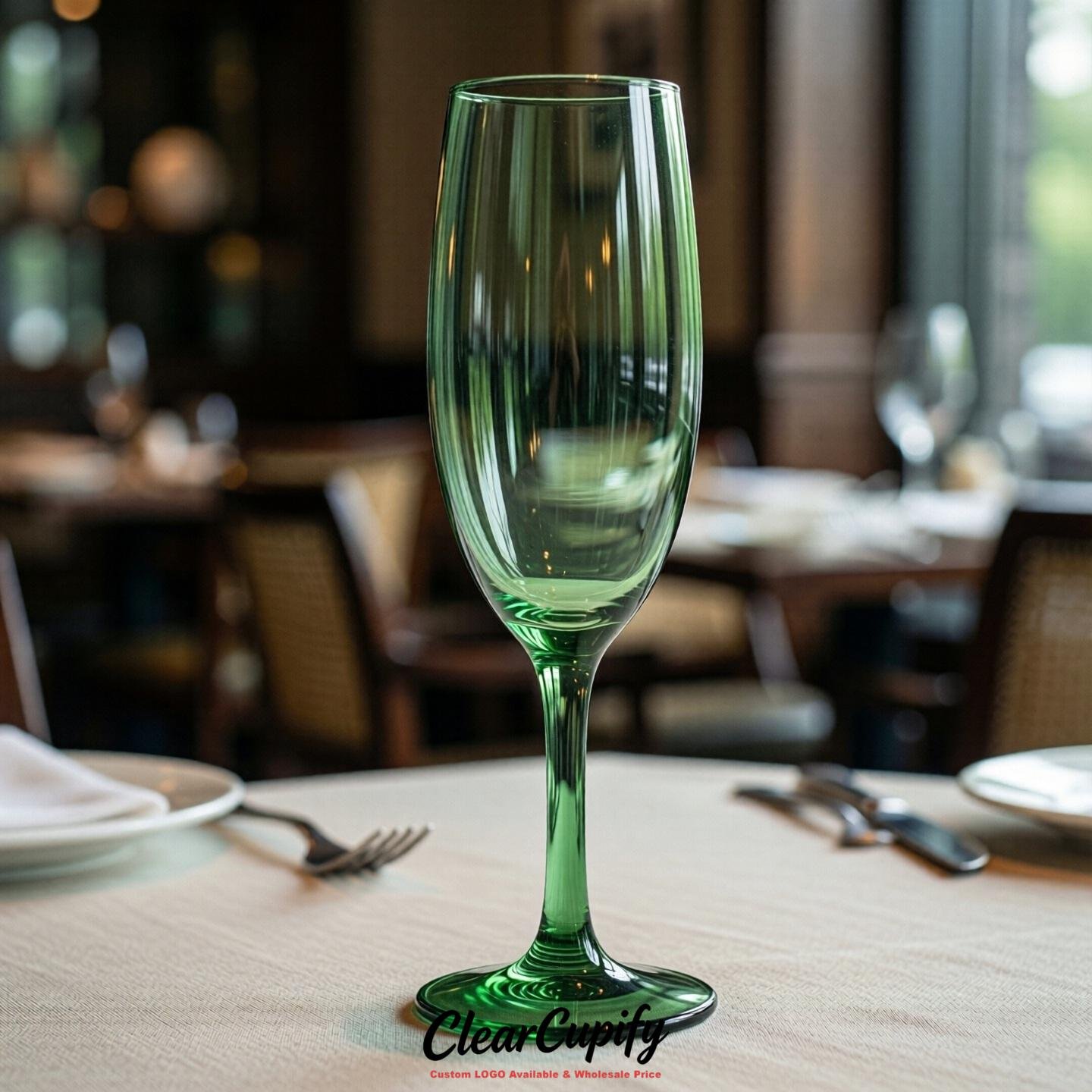 Green Clear Champagne Flutes - Wholesale 5oz/6oz/7oz Acrylic Champagne Glasses