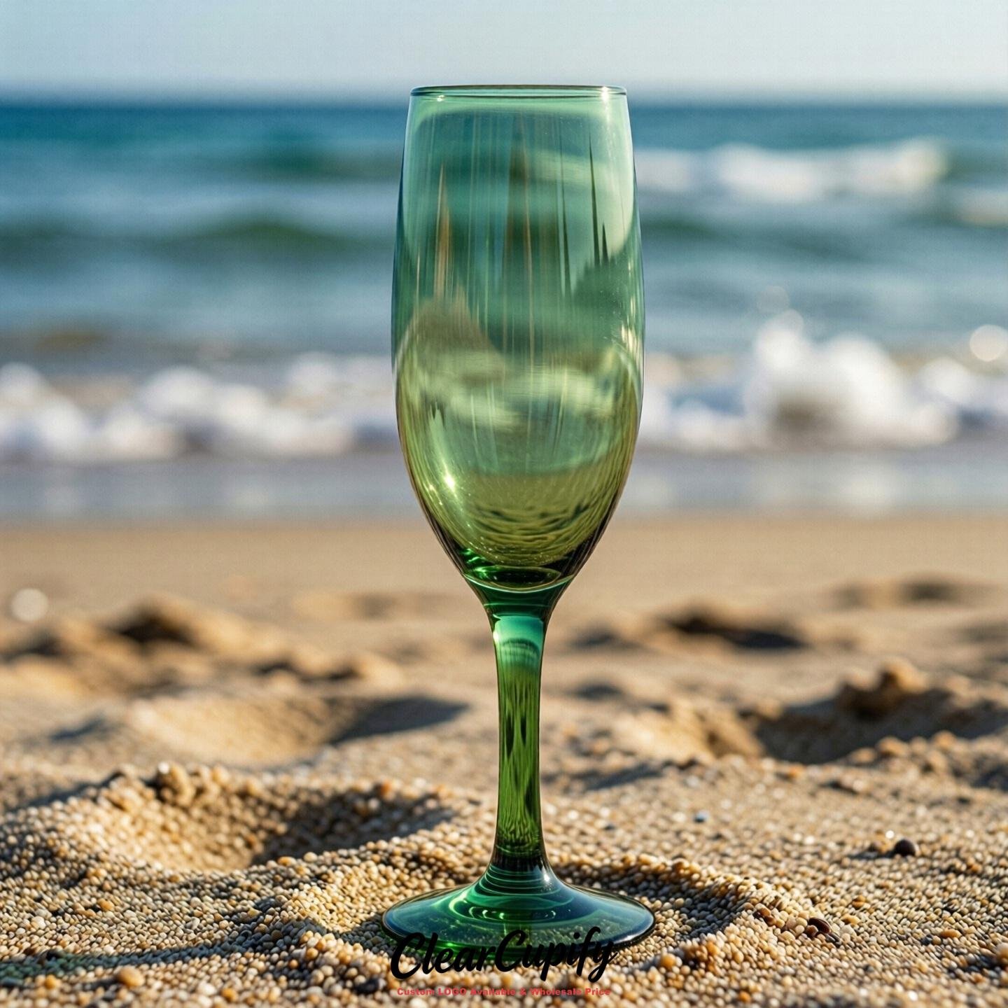 Green Clear Champagne Flutes - Wholesale 5oz/6oz/7oz Acrylic Champagne Glasses