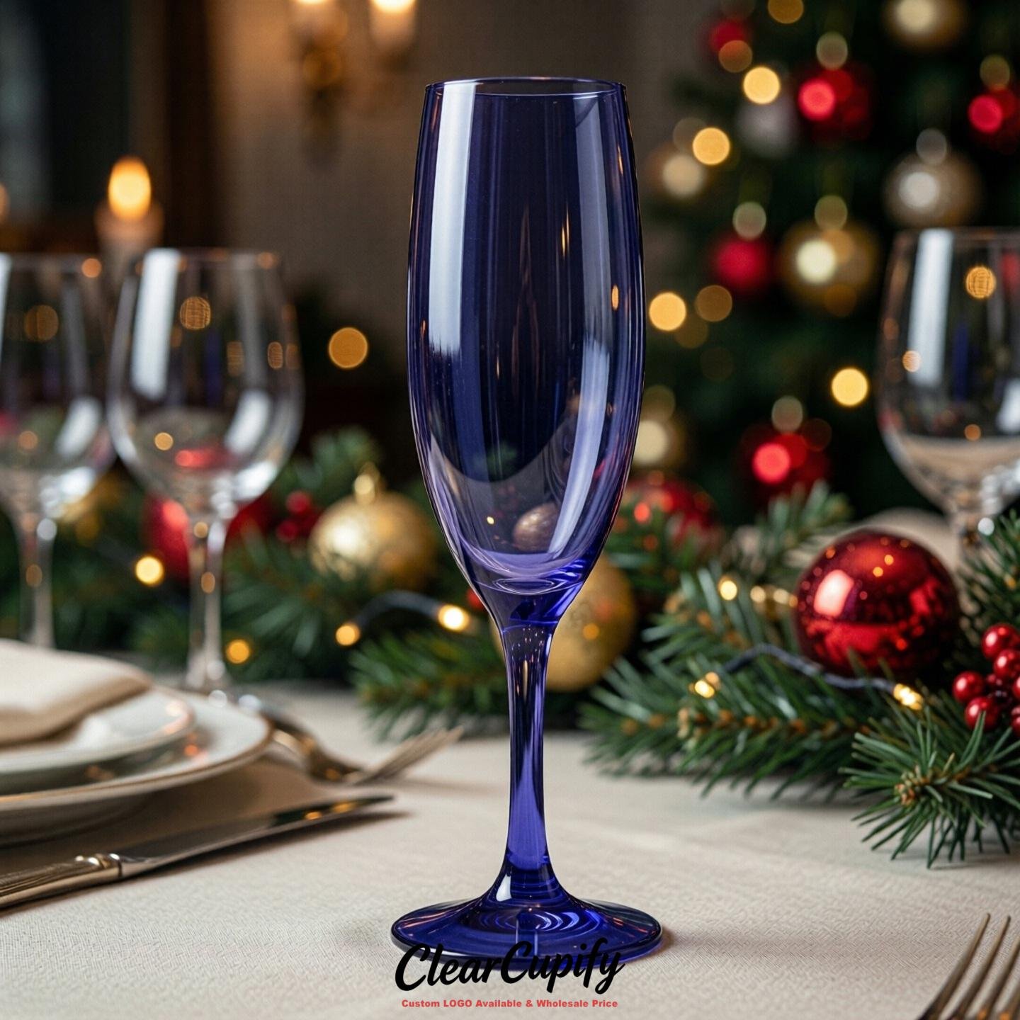 Indigo Clear Champagne Flutes - Wholesale 5oz/6oz/7oz Acrylic Champagne Glasses