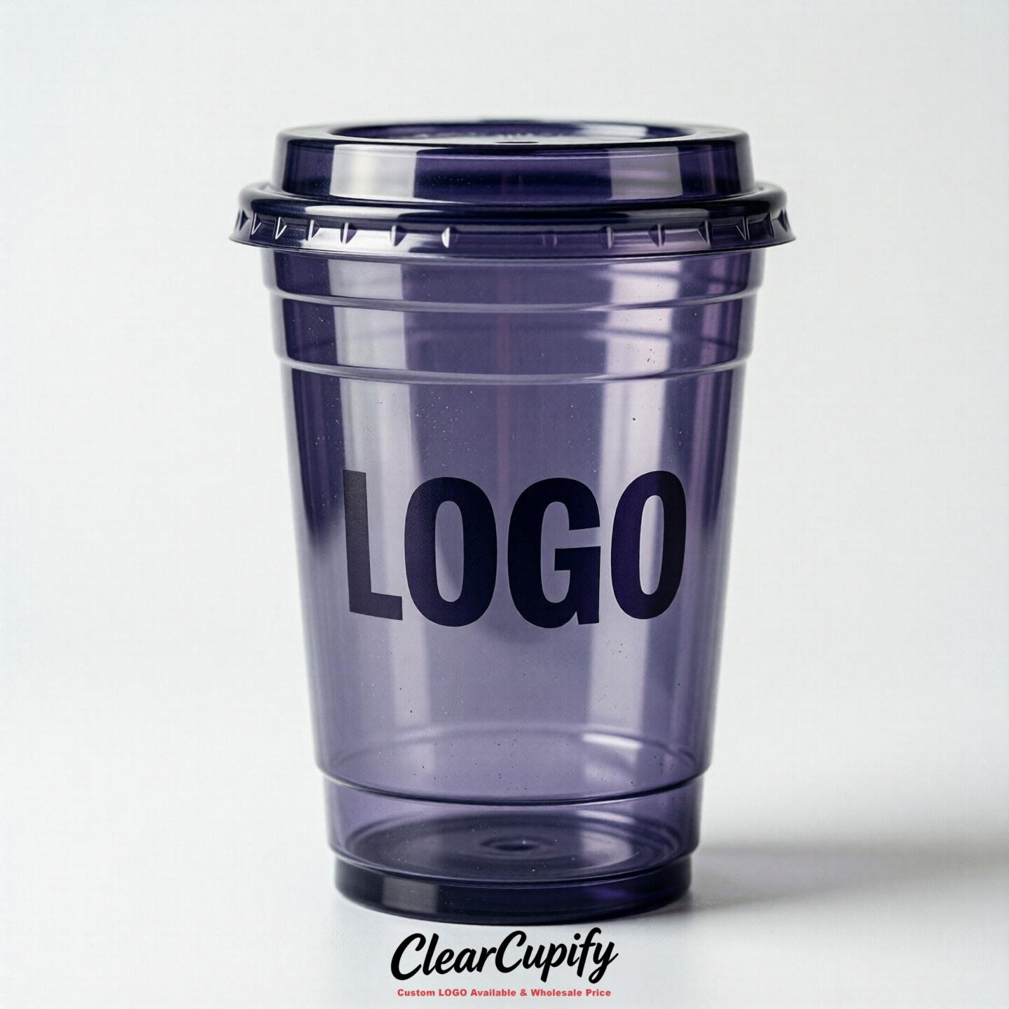 Indigo Clear Plastic Cups with Custom Logo 12oz / 16oz / 20oz / 24oz / 32oz