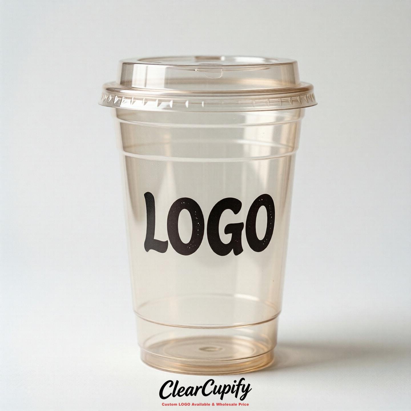 Ivory Clear Plastic Cups with Custom Logo 12oz / 16oz / 20oz / 24oz / 32oz