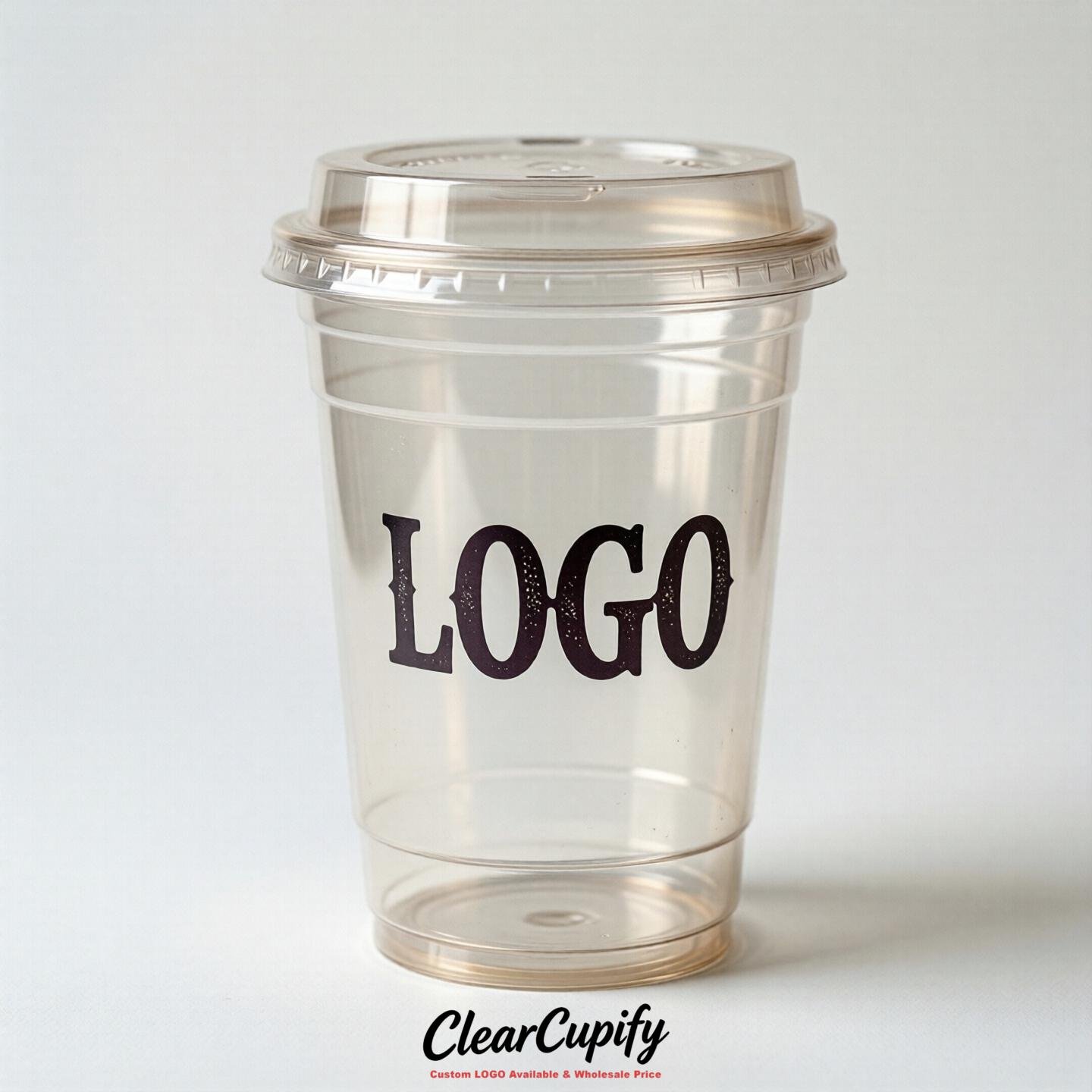 Ivory Clear Plastic Cups with Custom Logo 12oz / 16oz / 20oz / 24oz / 32oz