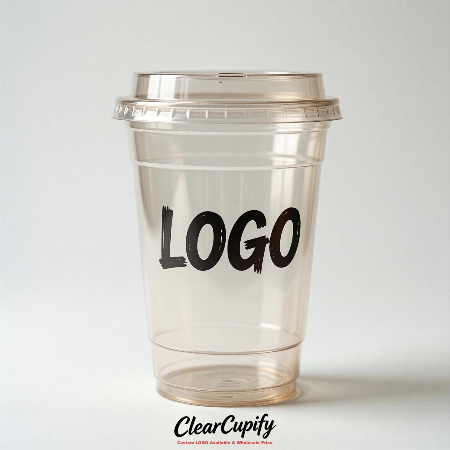 Ivory Clear Plastic Cups with Custom Logo 12oz / 16oz / 20oz / 24oz / 32oz