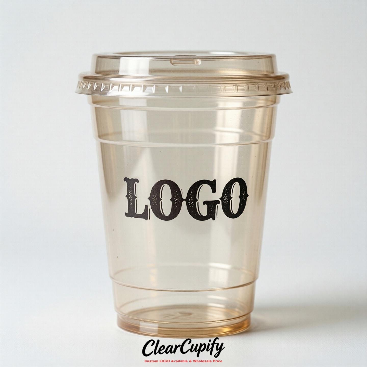 Ivory Clear Plastic Cups with Custom Logo 12oz / 16oz / 20oz / 24oz / 32oz