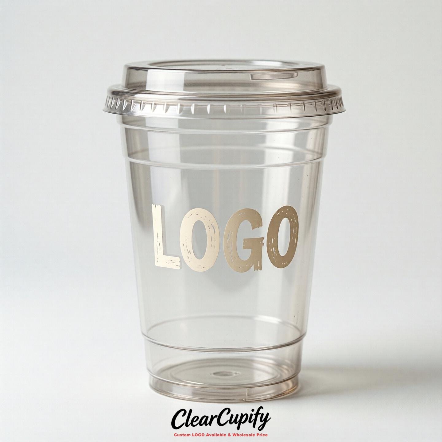 Ivory Clear Plastic Cups with Custom Logo 12oz / 16oz / 20oz / 24oz / 32oz