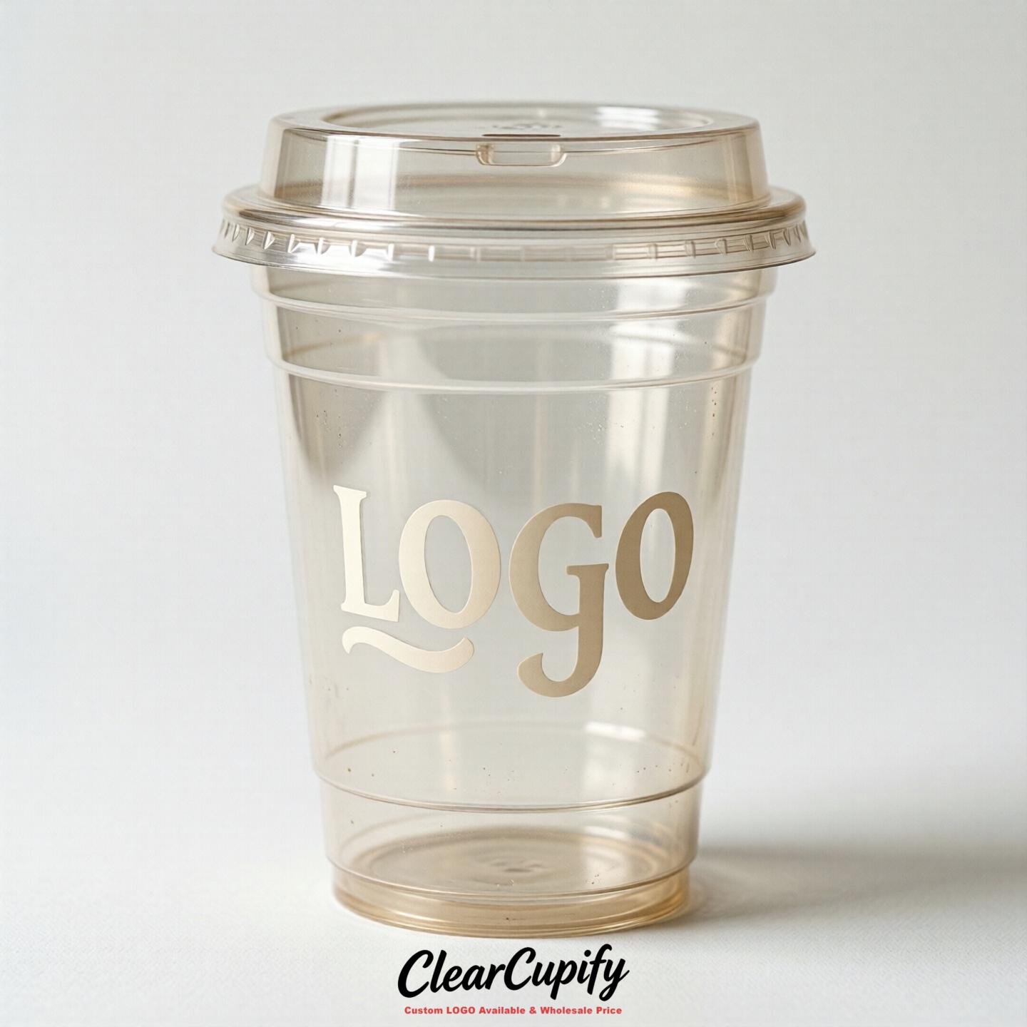 Ivory Clear Plastic Cups with Custom Logo 12oz / 16oz / 20oz / 24oz / 32oz