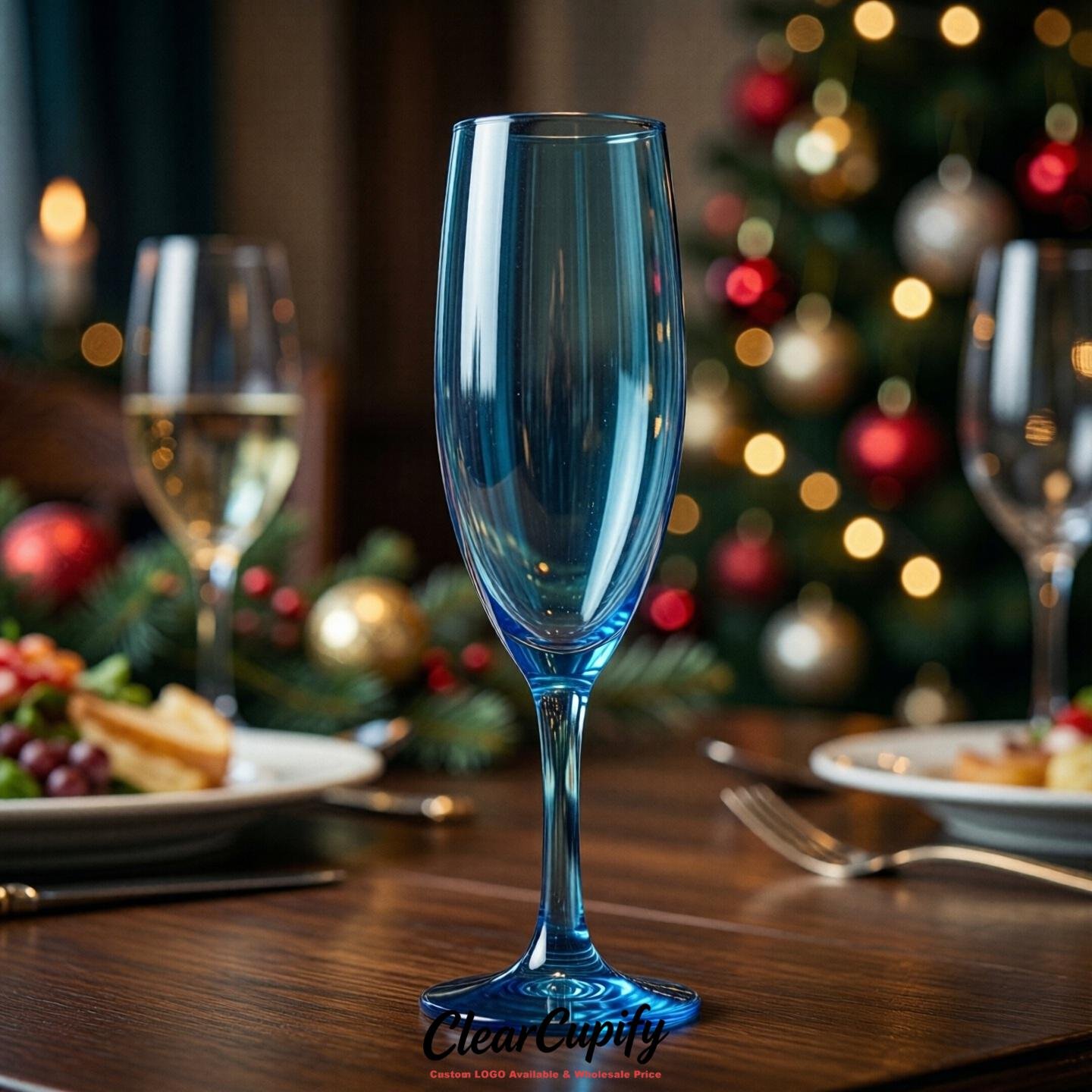 Lake Blue Clear Champagne Flutes - Wholesale 5oz/6oz/7oz Acrylic Champagne Glasses