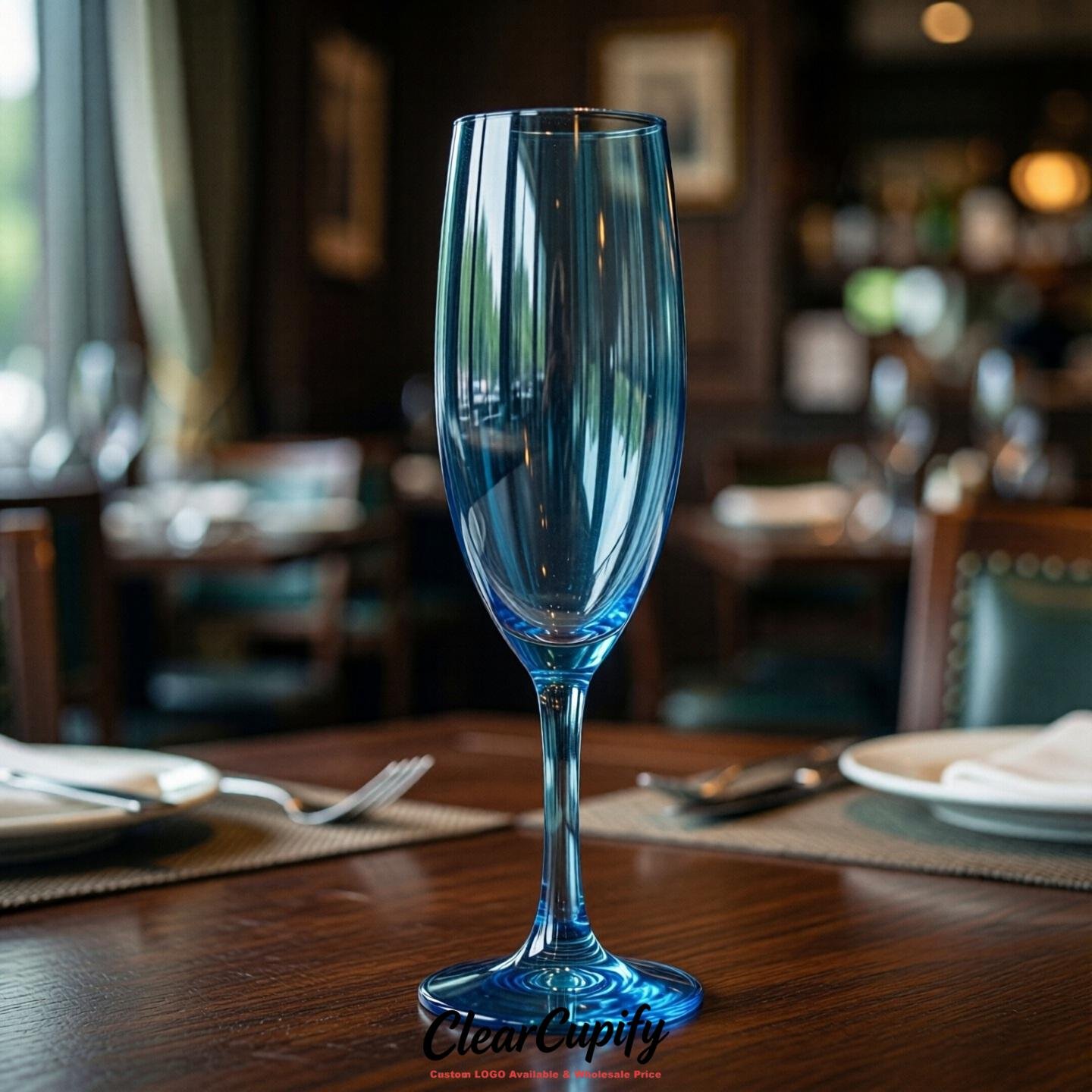 Lake Blue Clear Champagne Flutes - Wholesale 5oz/6oz/7oz Acrylic Champagne Glasses