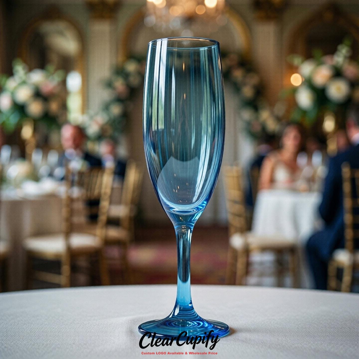 Lake Blue Clear Champagne Flutes - Wholesale 5oz/6oz/7oz Acrylic Champagne Glasses