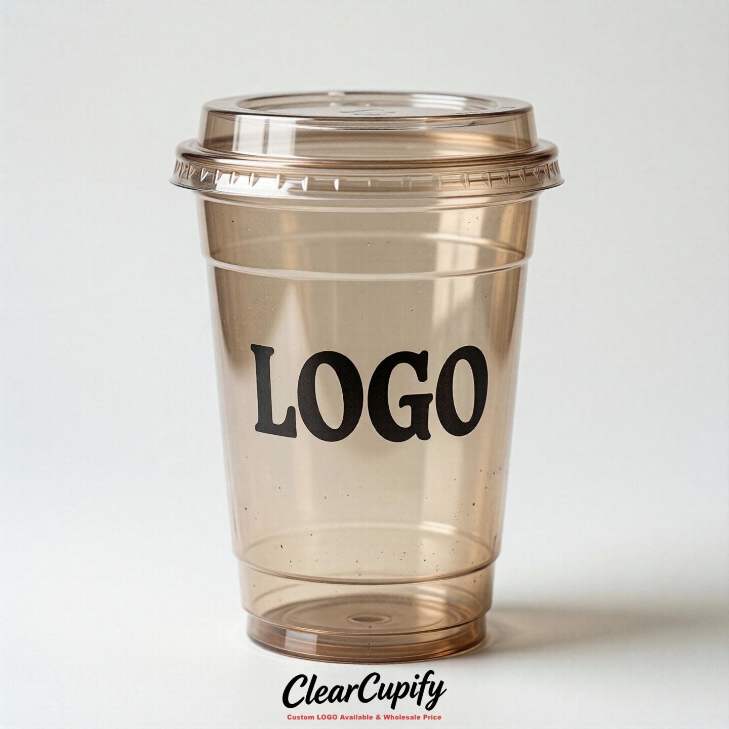 Latte Clear Plastic Cups with Custom Logo 12oz / 16oz / 20oz / 24oz / 32oz