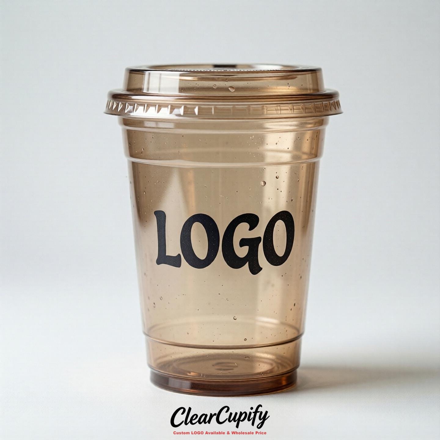 Latte Clear Plastic Cups with Custom Logo 12oz / 16oz / 20oz / 24oz / 32oz