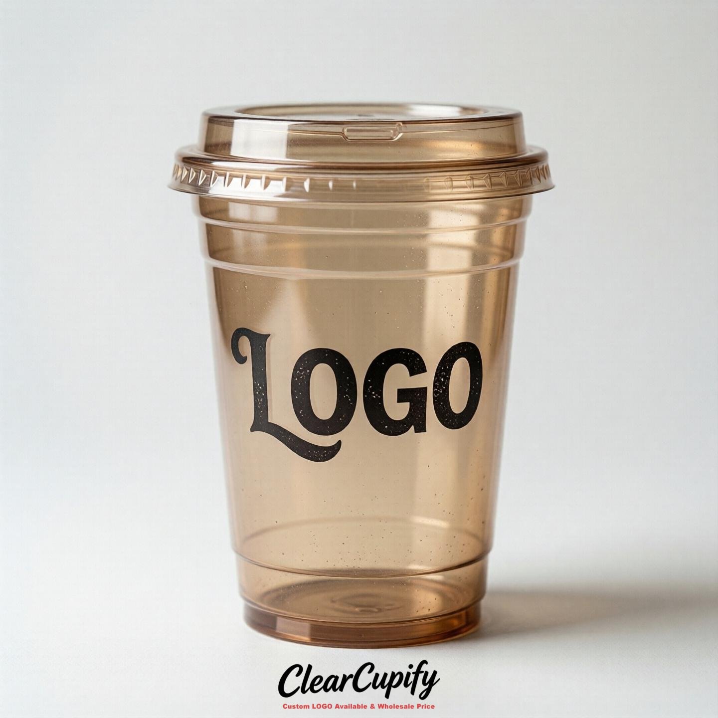 Latte Clear Plastic Cups with Custom Logo 12oz / 16oz / 20oz / 24oz / 32oz