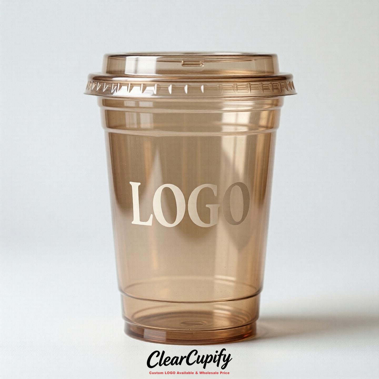 Latte Clear Plastic Cups with Custom Logo 12oz / 16oz / 20oz / 24oz / 32oz